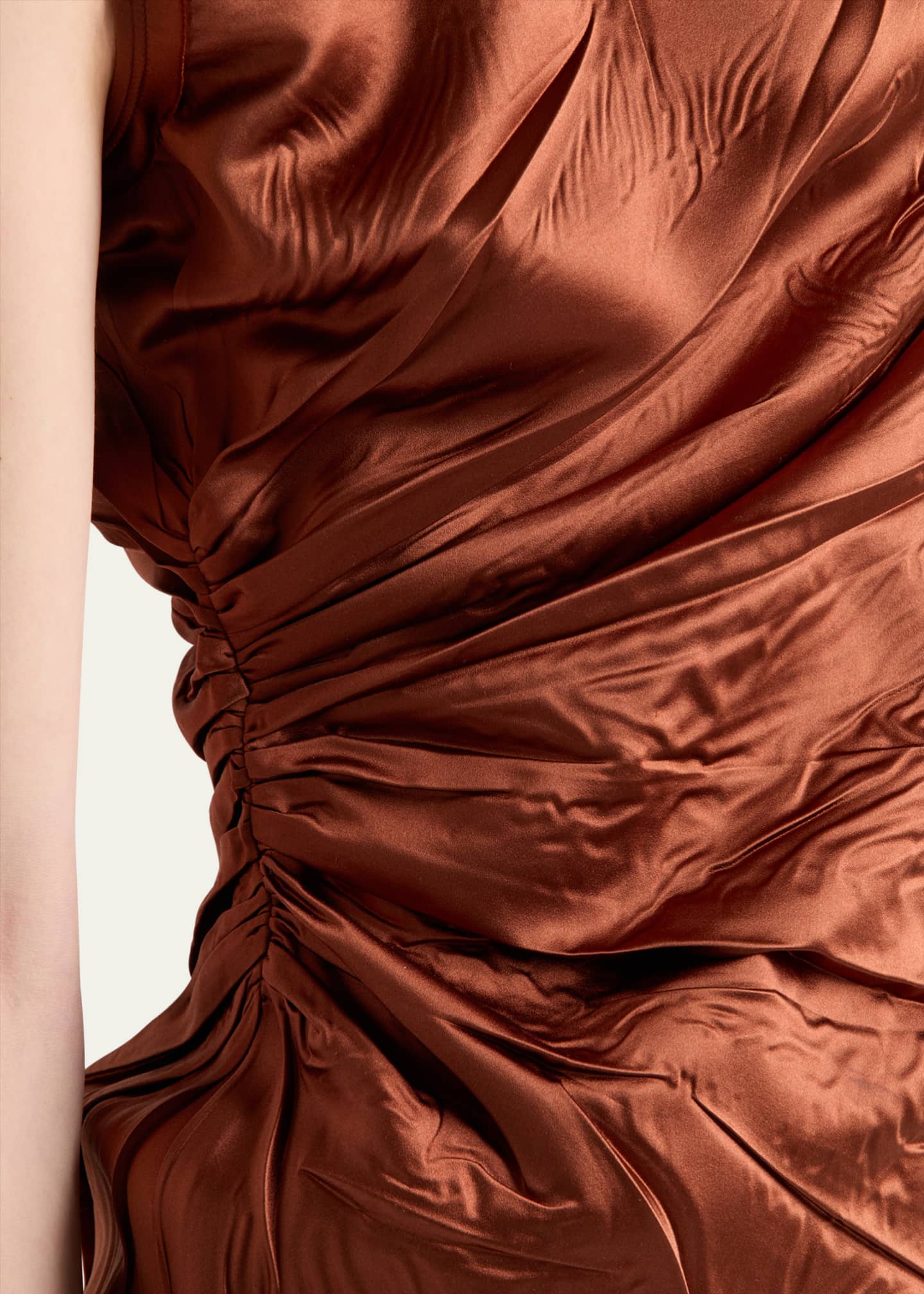 Prada Ruched Satin Silk Dress Image 4 of 4