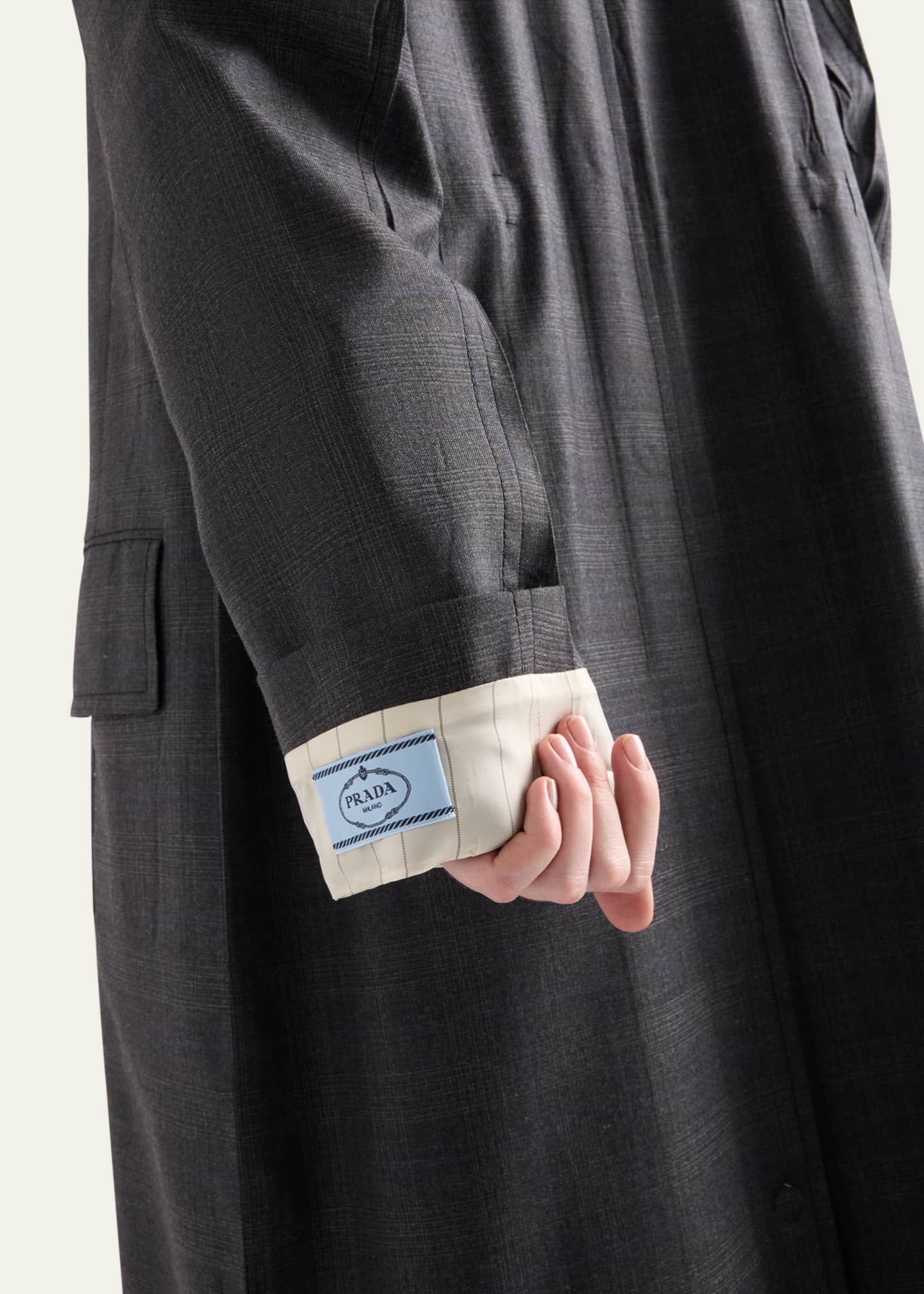 Prada Fantasia 130S Plaid Oversized Wool Overcoat Image 4 of 4