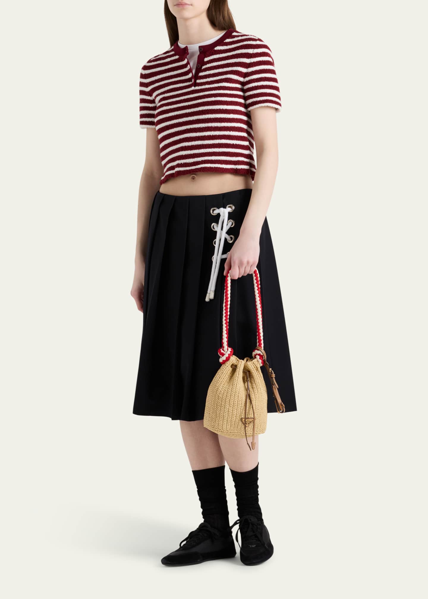 Prada Striped Knit Cropped Top Image 2 of 4