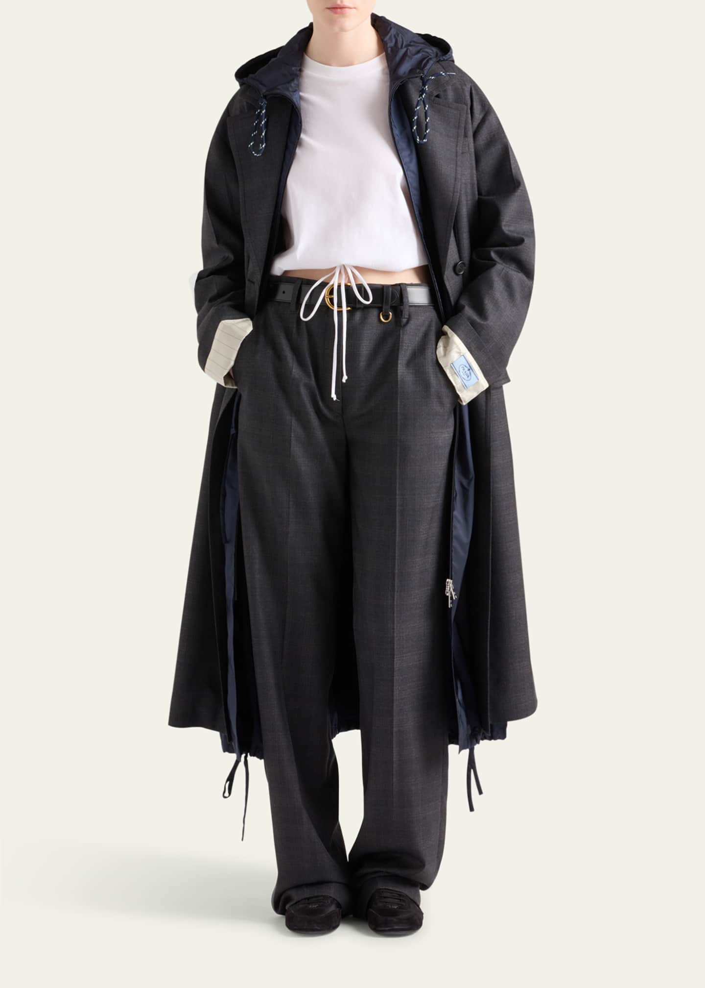 Prada Fantasia 130S Plaid Straight Leg Wool Pants Image 2 of 3