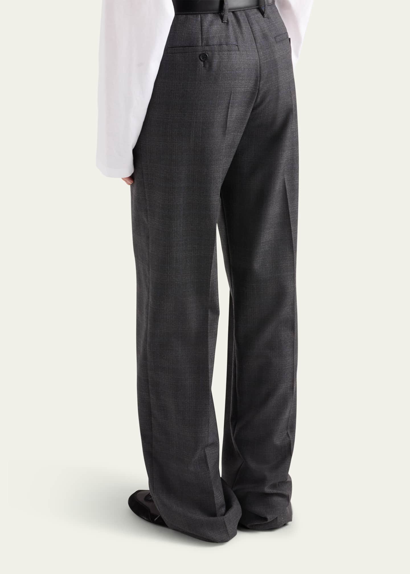 Prada Fantasia 130S Plaid Straight Leg Wool Pants Image 3 of 3