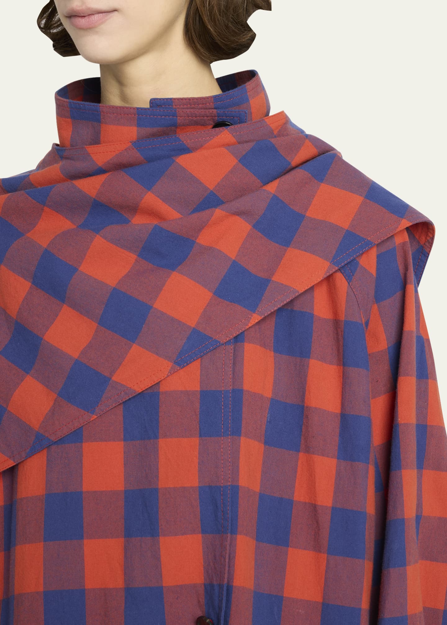 THE ROW Tina Check Draped Jacket Image 5 of 5