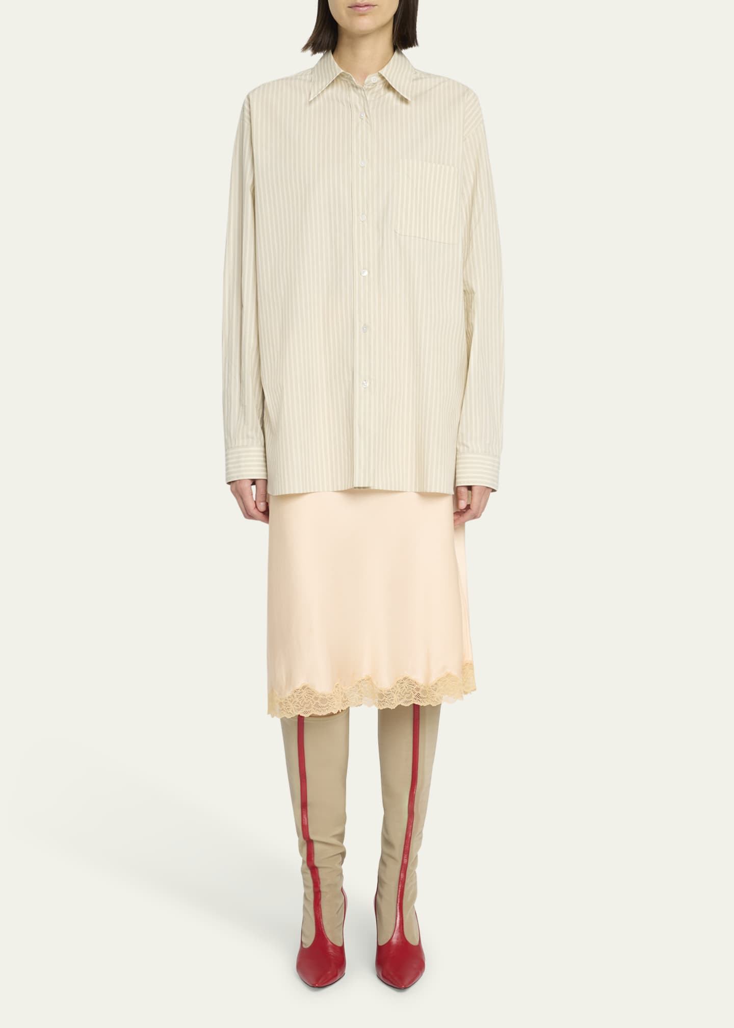 THE ROW Nesson Stripe Button Down Shirt Image 2 of 5