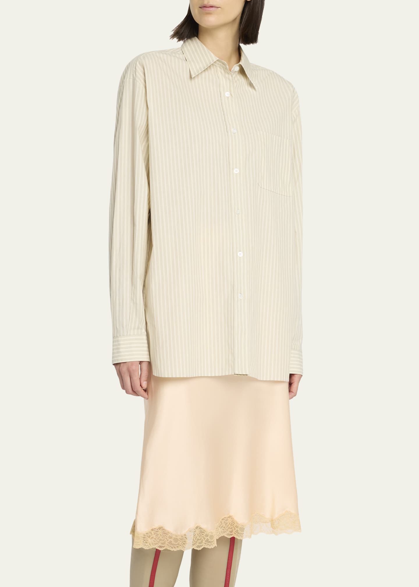 THE ROW Nesson Stripe Button Down Shirt Image 4 of 5
