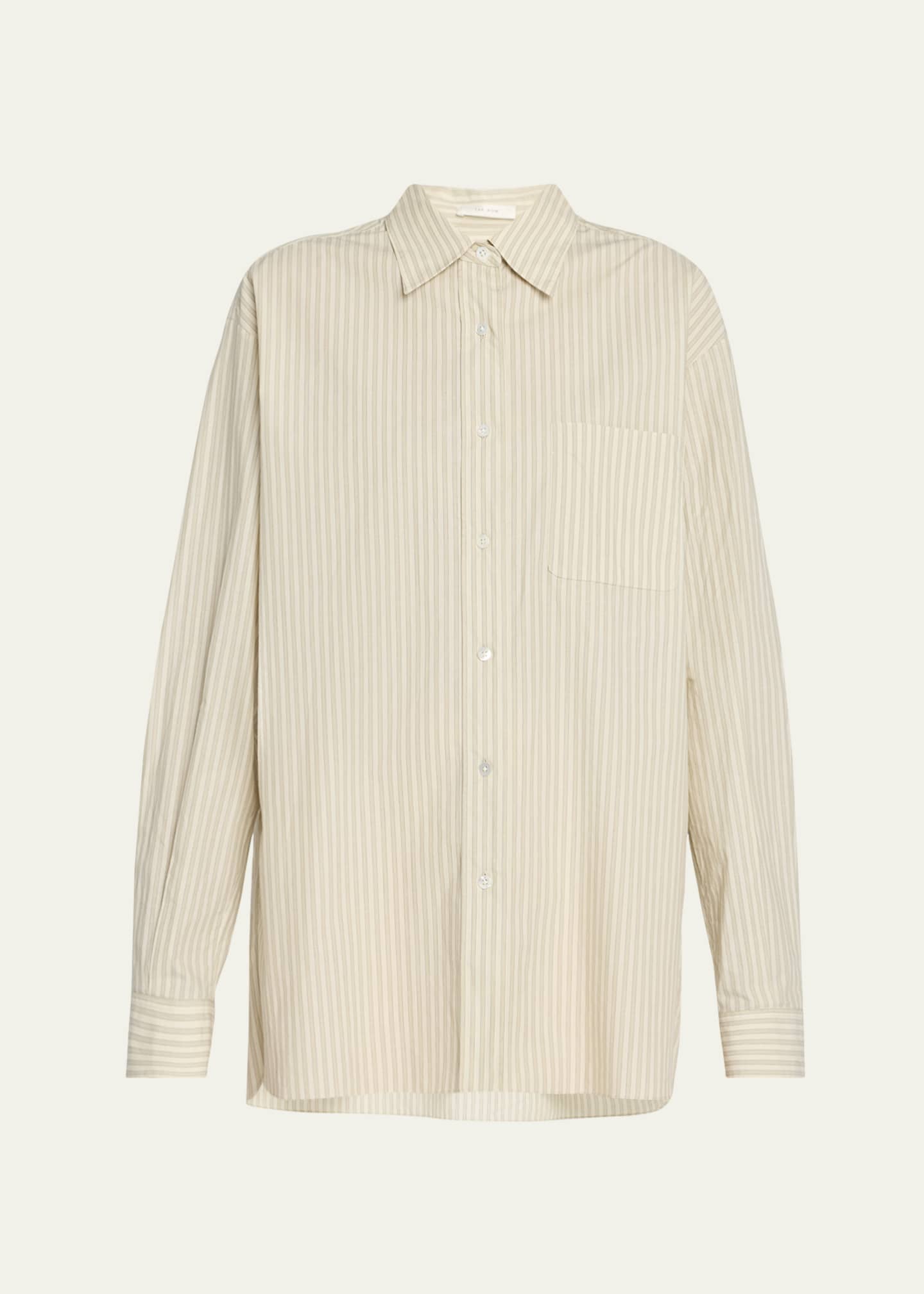 THE ROW Nesson Stripe Button Down Shirt Image 1 of 5
