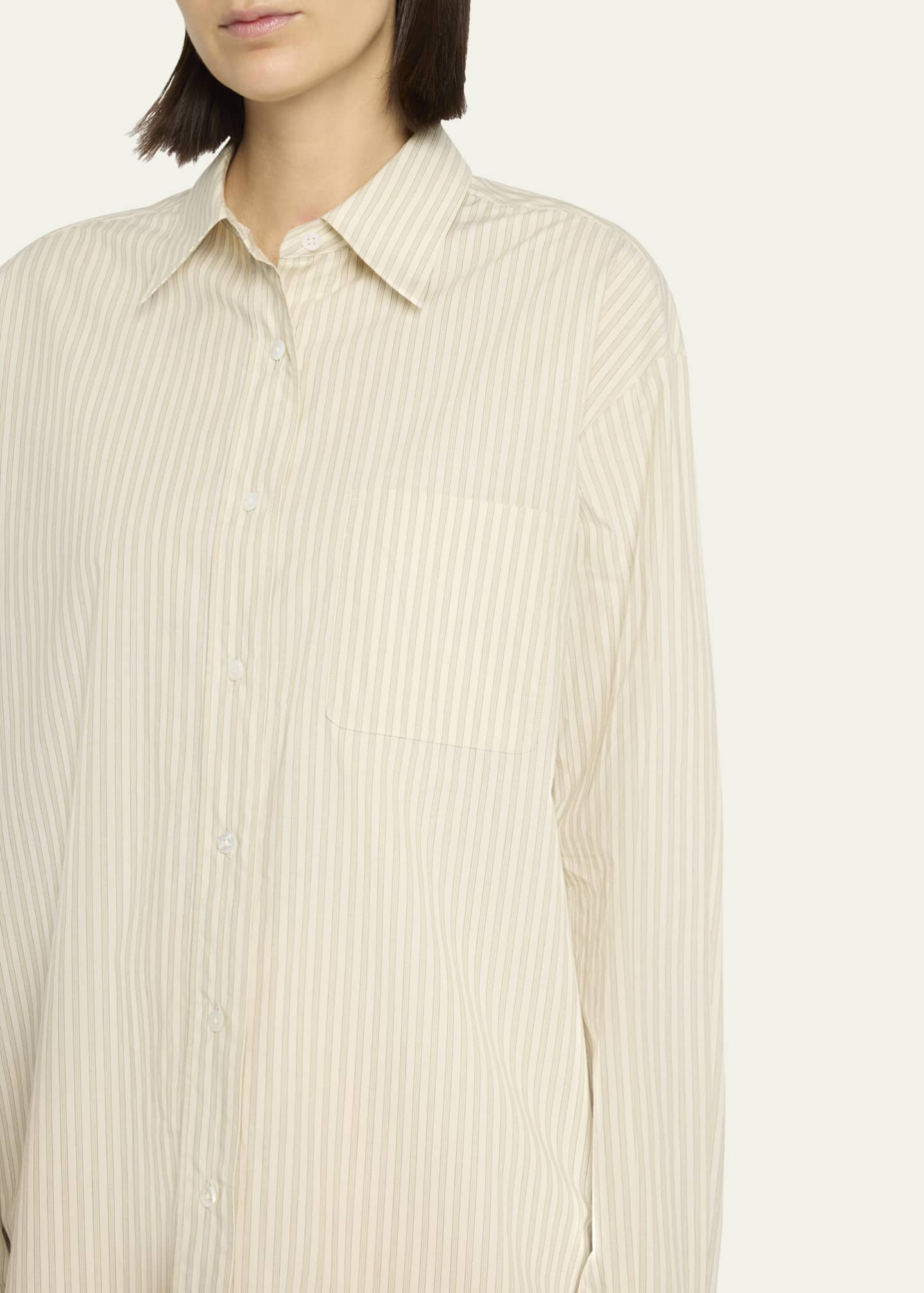 THE ROW Nesson Stripe Button Down Shirt Image 5 of 5