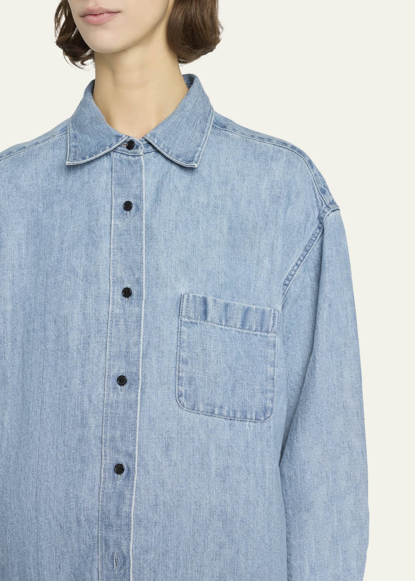 THE ROW Nesson Oversized Linen Button-Down Shirt - Bergdorf