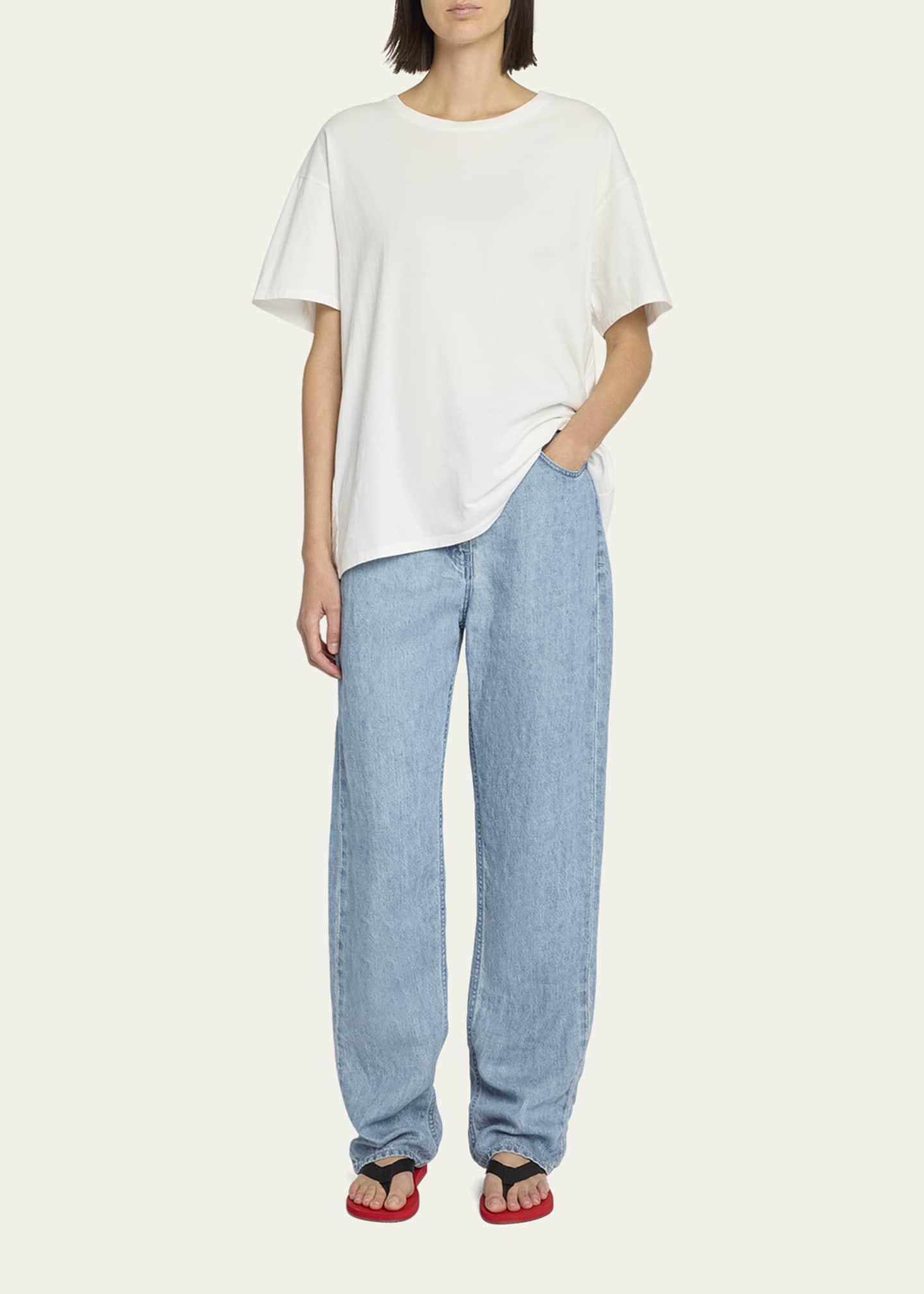 THE ROW Tarley Straight Light Wash Jeans Image 2 of 5