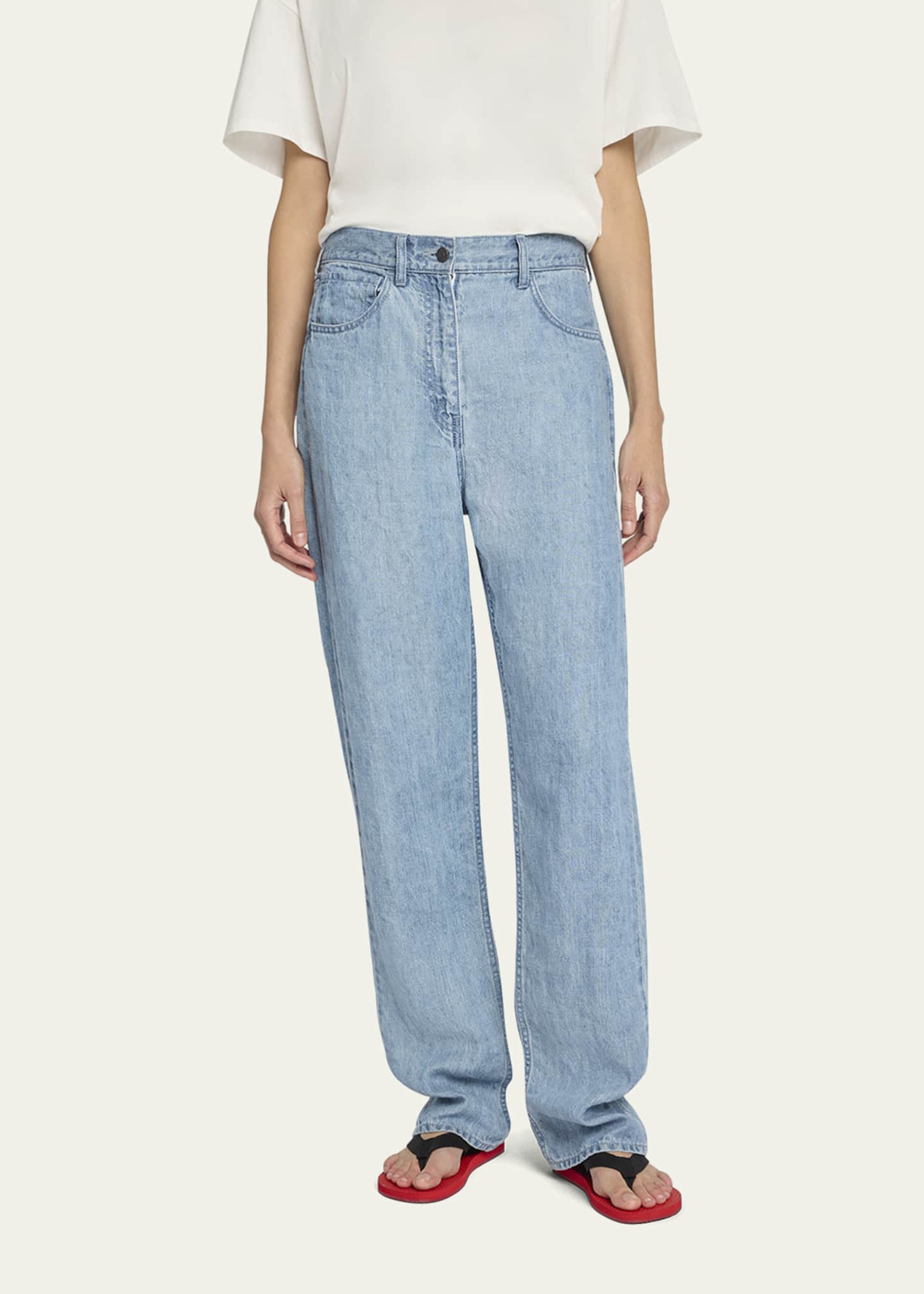 THE ROW Tarley Straight Light Wash Jeans Image 4 of 5
