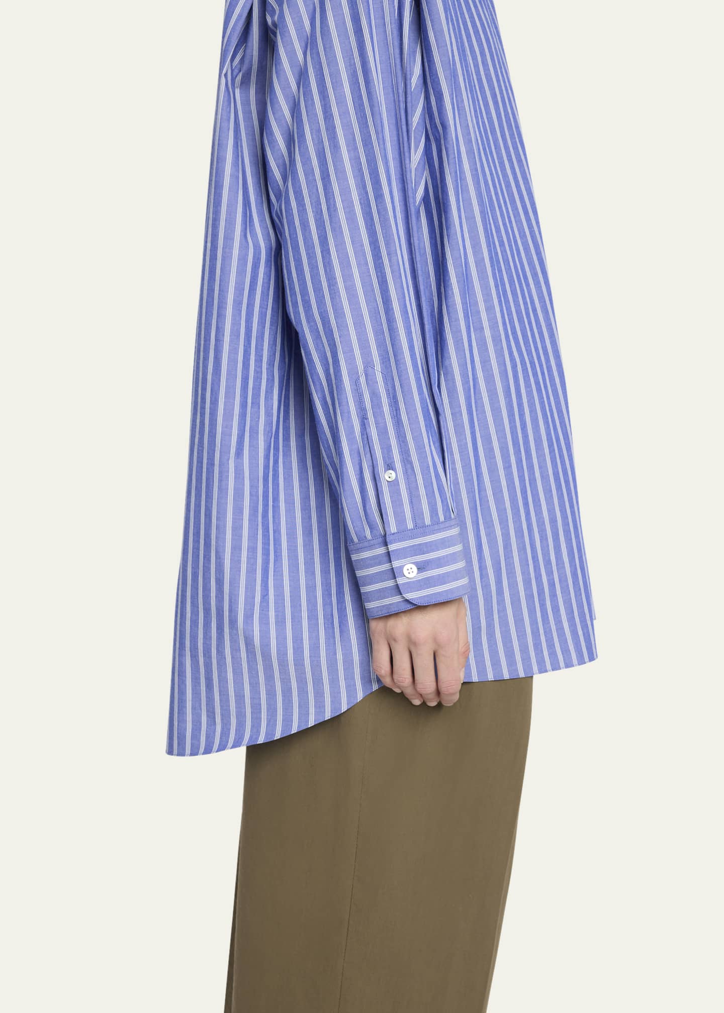 THE ROW Luka Stripe Button Down Shirt Image 5 of 5