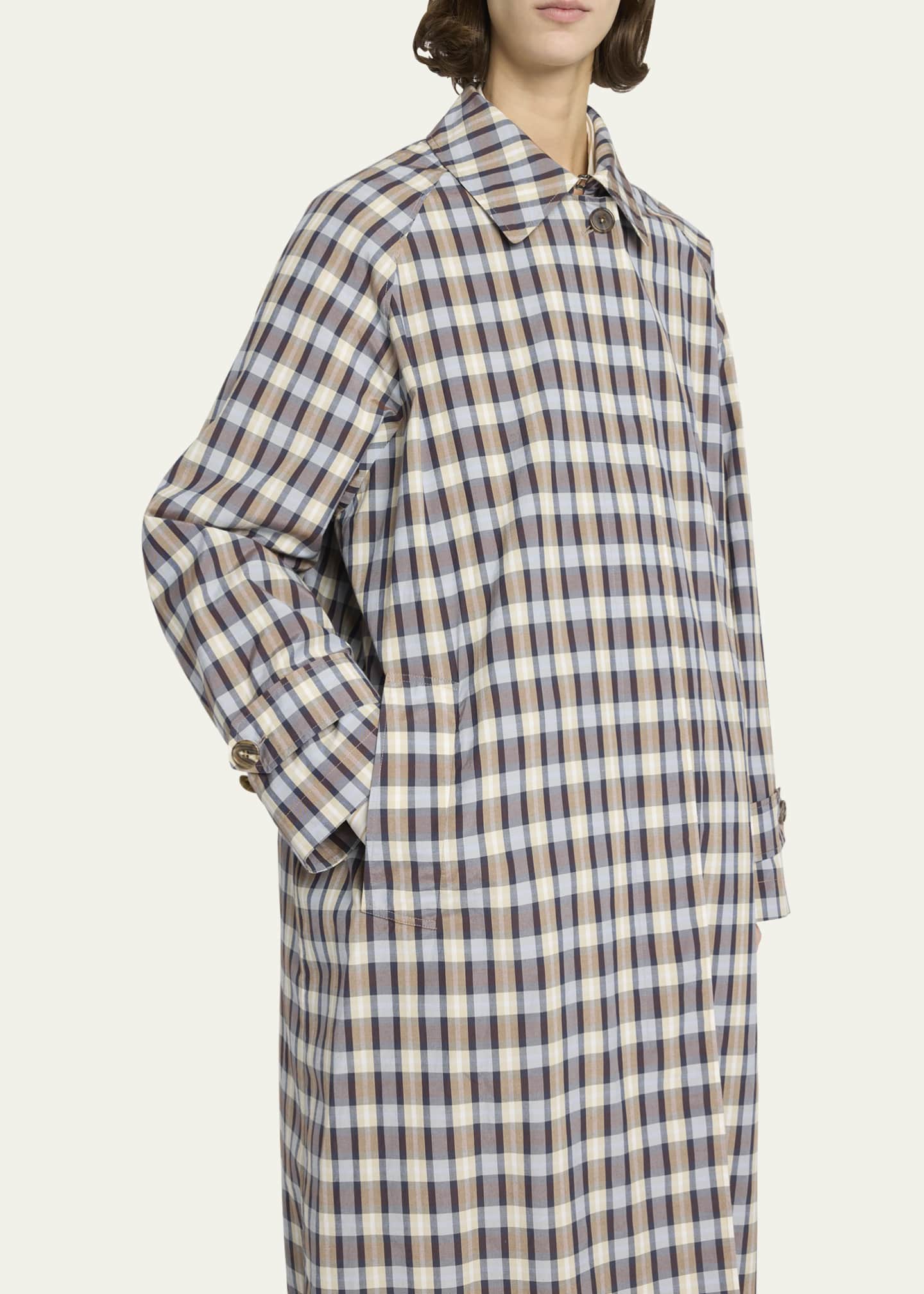 THE ROW Tavishina Check Long Coat Image 5 of 5