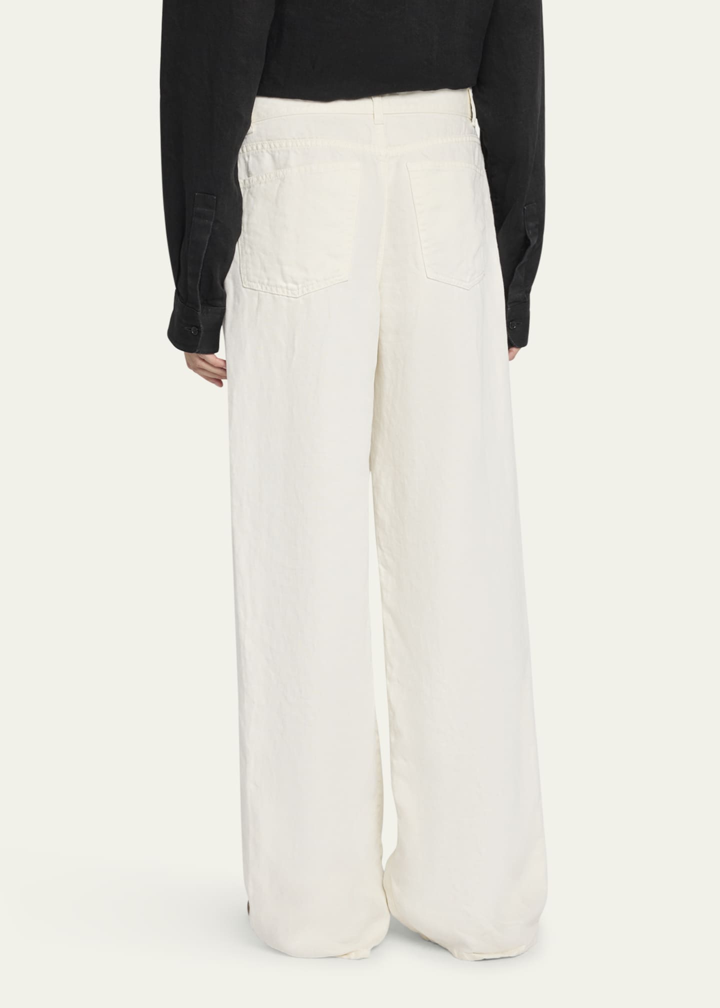 THE ROW Eglitta Straight-Leg Linen Jeans Image 3 of 5