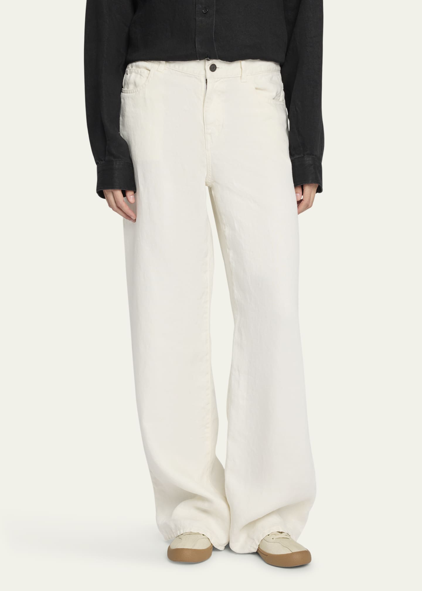THE ROW Eglitta Straight-Leg Linen Jeans Image 4 of 5