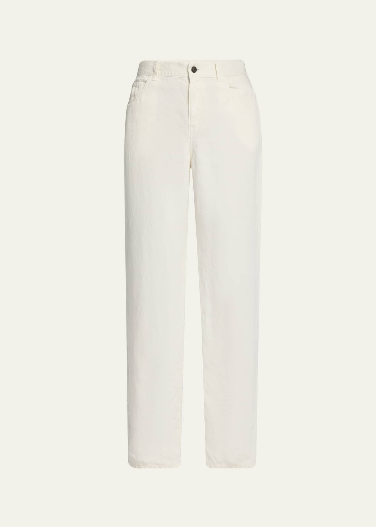THE ROW Eglitta Straight-Leg Linen Jeans Image 1 of 5