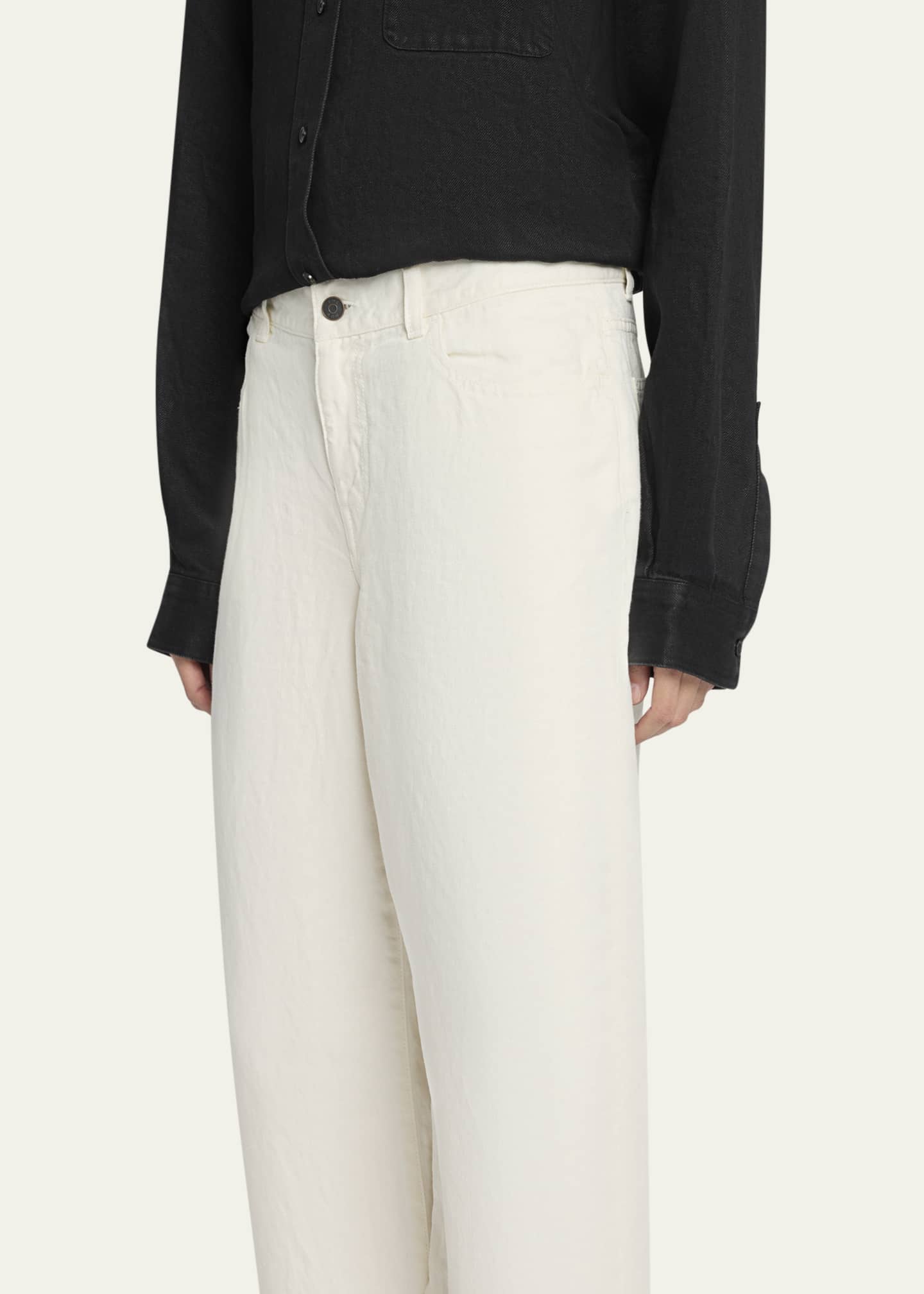 THE ROW Eglitta Straight-Leg Linen Jeans Image 5 of 5