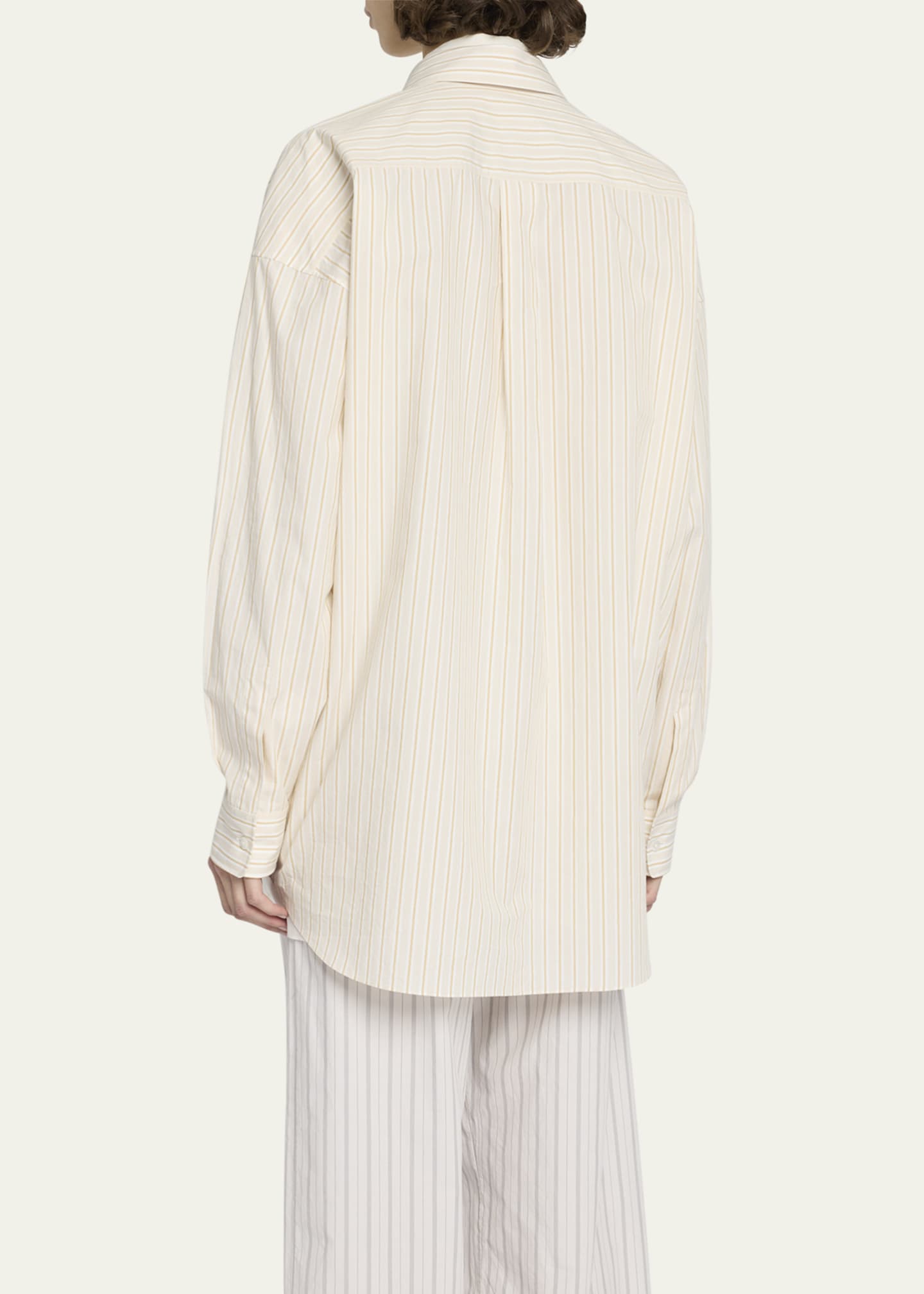 THE ROW Caster Striped Oversized Button-Down Shirt Image 3 of 5
