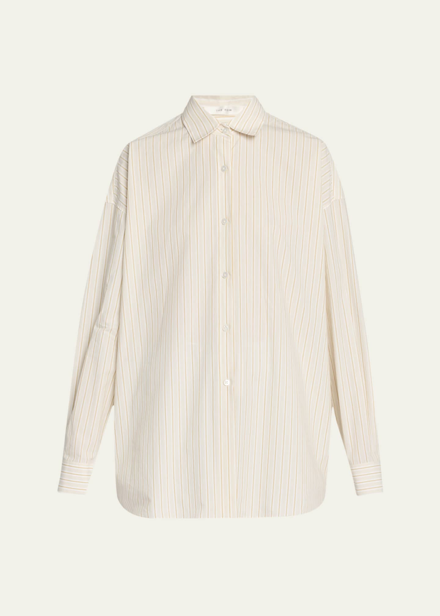 THE ROW Caster Striped Oversized Button-Down Shirt Image 1 of 5