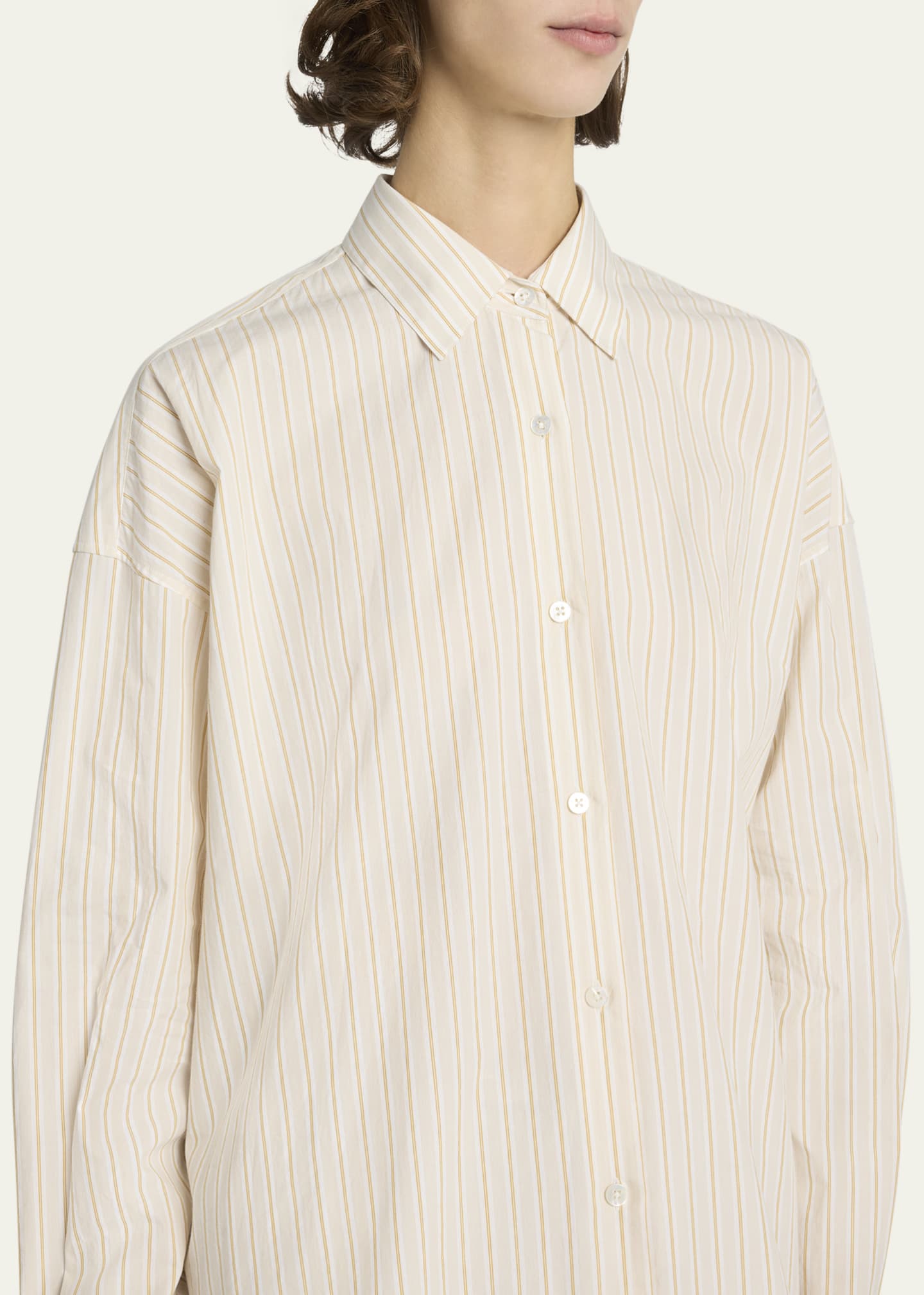 THE ROW Caster Striped Oversized Button-Down Shirt Image 5 of 5