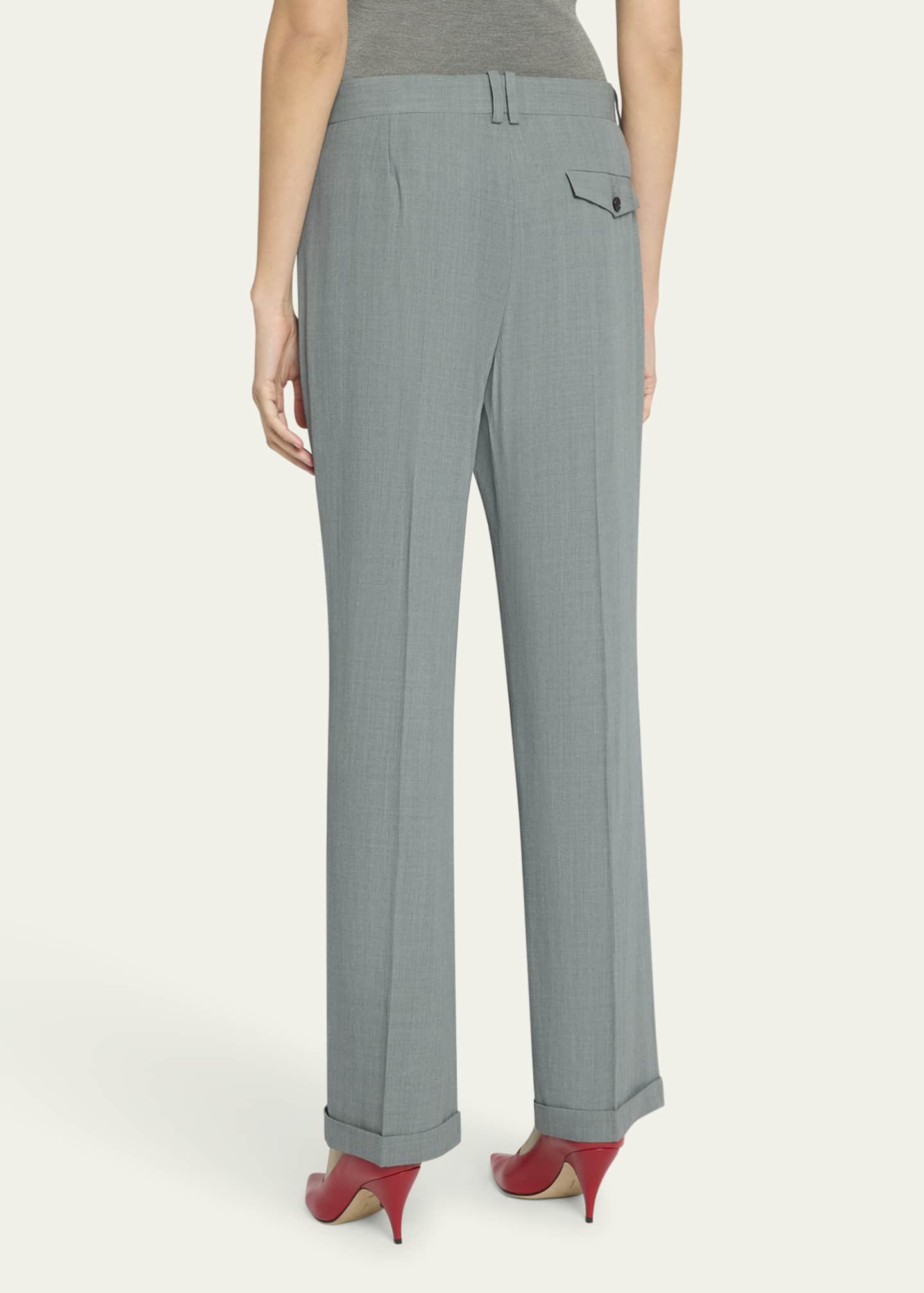 THE ROW Everhart Pleated Straight-Leg Pants Image 3 of 5