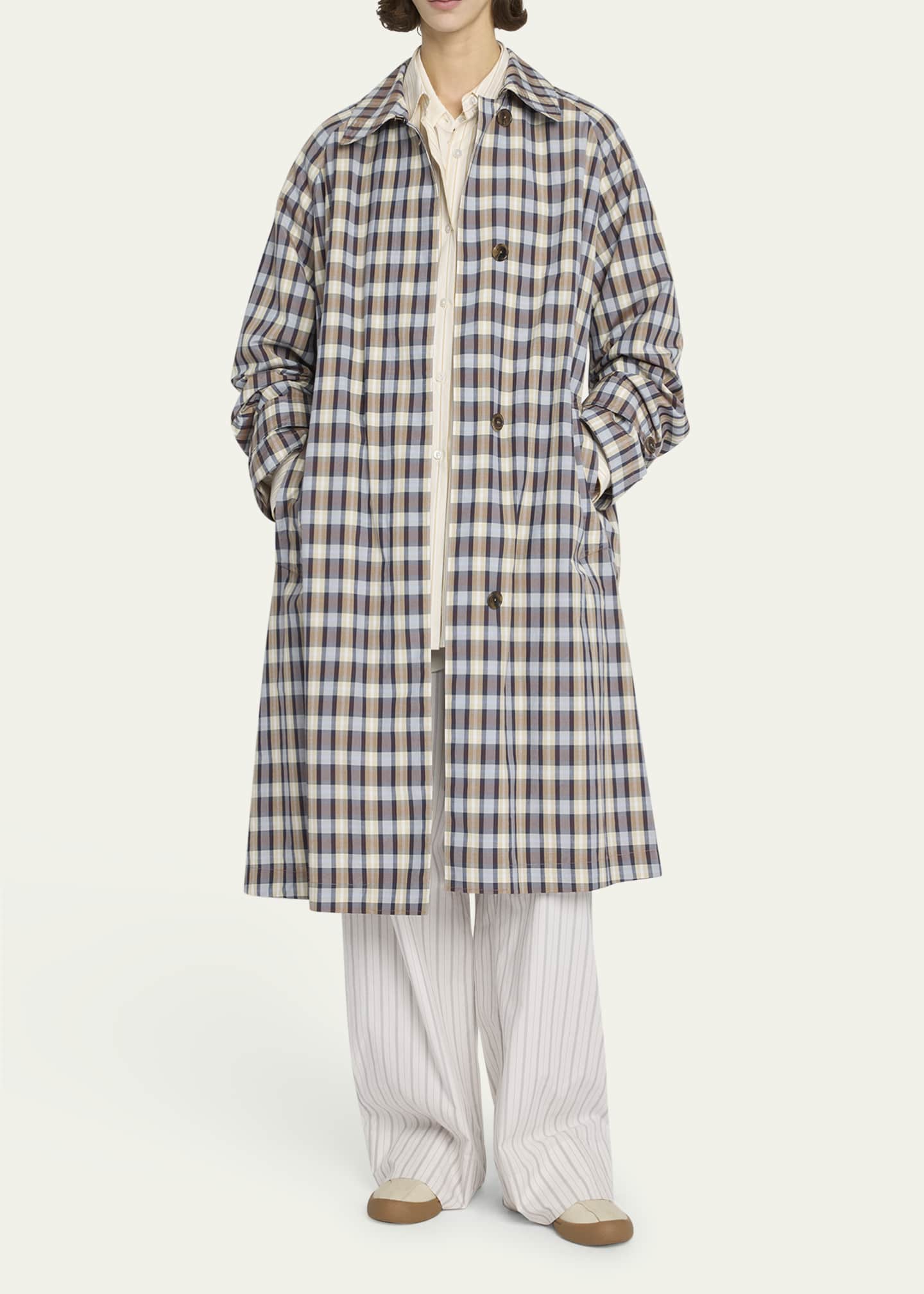 パンツ THE ROW HYPNOSTA STRIPED COTTON TROUSERS Hypnosta Striped Cotton-Poplin Wide-Leg Pants – Belinda