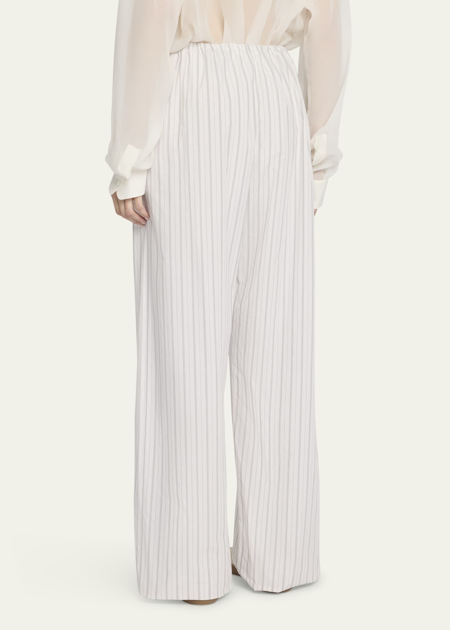 パンツ The Row Hypnosta Trousers In White With Stripes Hypnosta pants in cotton – LISKAFASHION