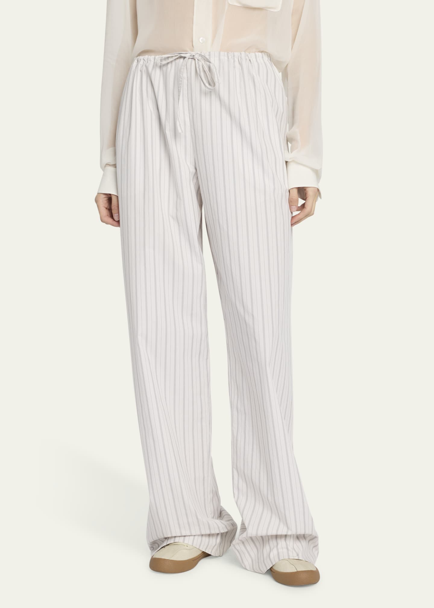 パンツ The Row Hypnosta Trousers In White With Stripes The Row Hypnosta trousers in white with stripes | TheDoubleF