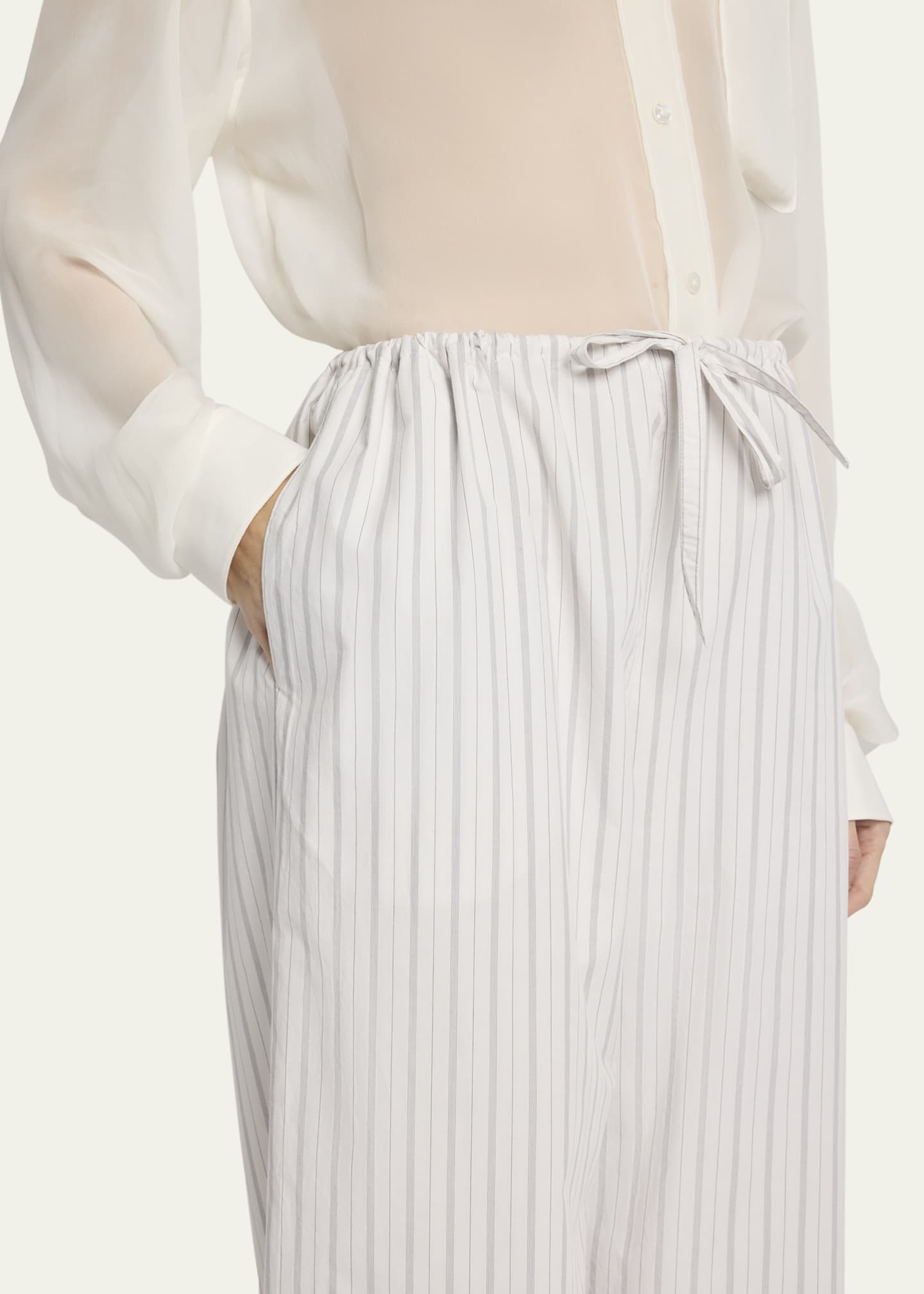 THE ROW Hypnosta Striped Straight-Leg Drawstring Pants