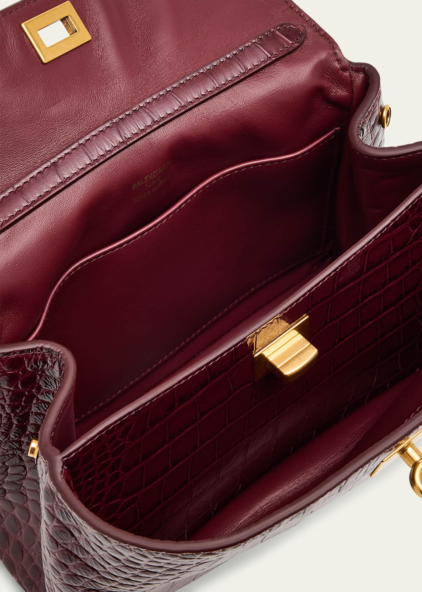 Balenciaga Rodeo Mini Croc-Embossed Top-Handle Bag Image 4 of 6