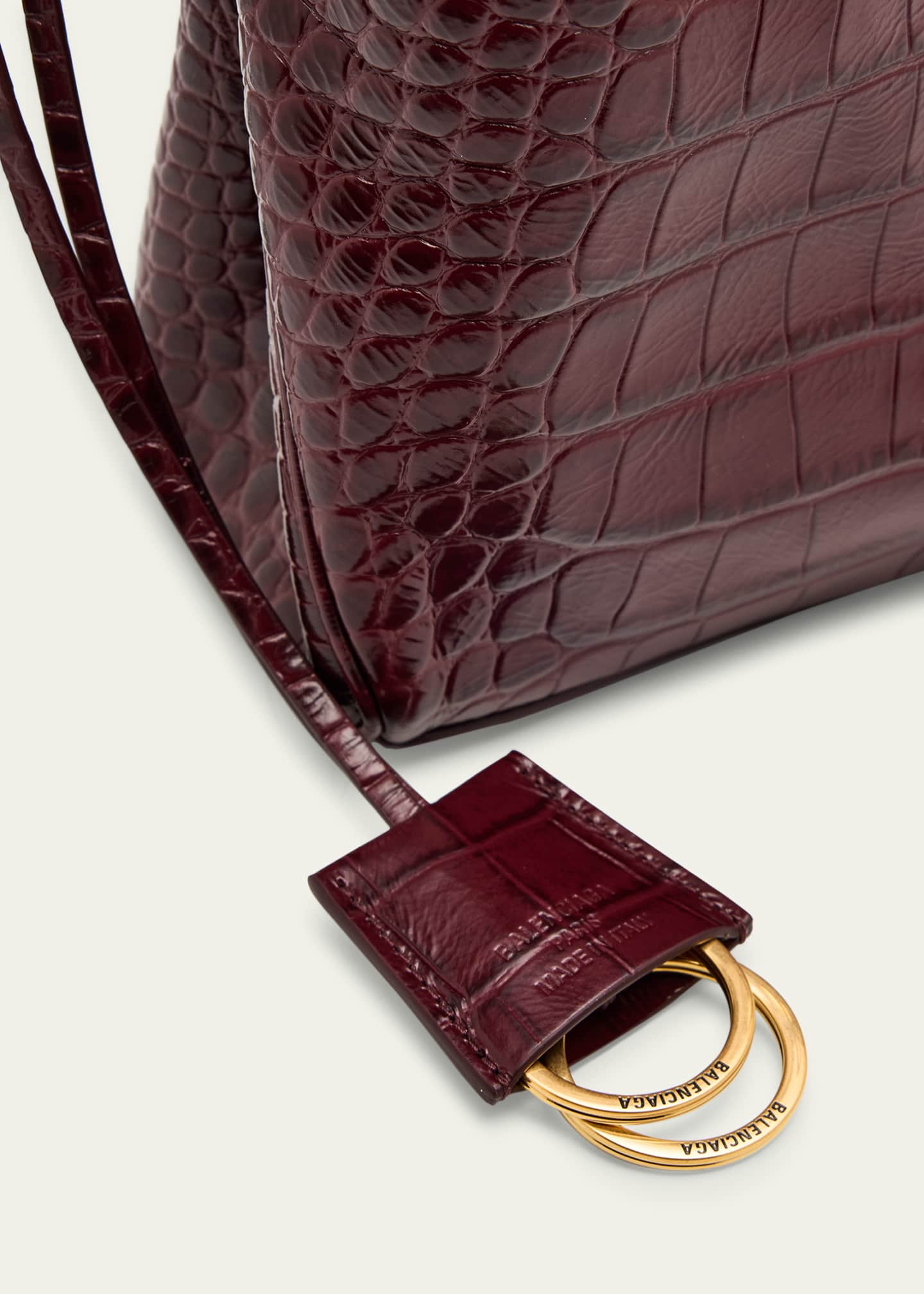 Balenciaga Rodeo Mini Croc-Embossed Top-Handle Bag Image 6 of 6