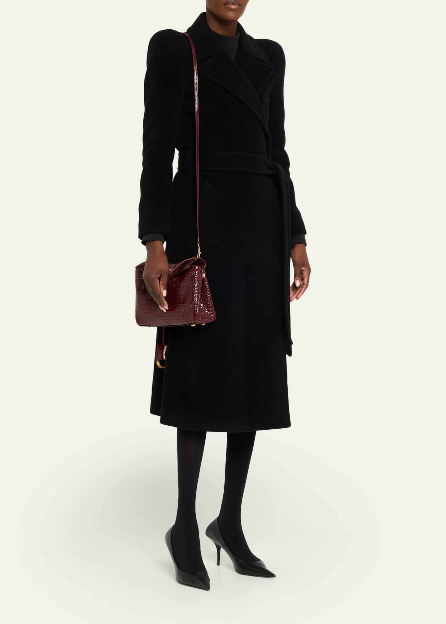 Balenciaga Rodeo Mini Croc-Embossed Top-Handle Bag Image 5 of 6