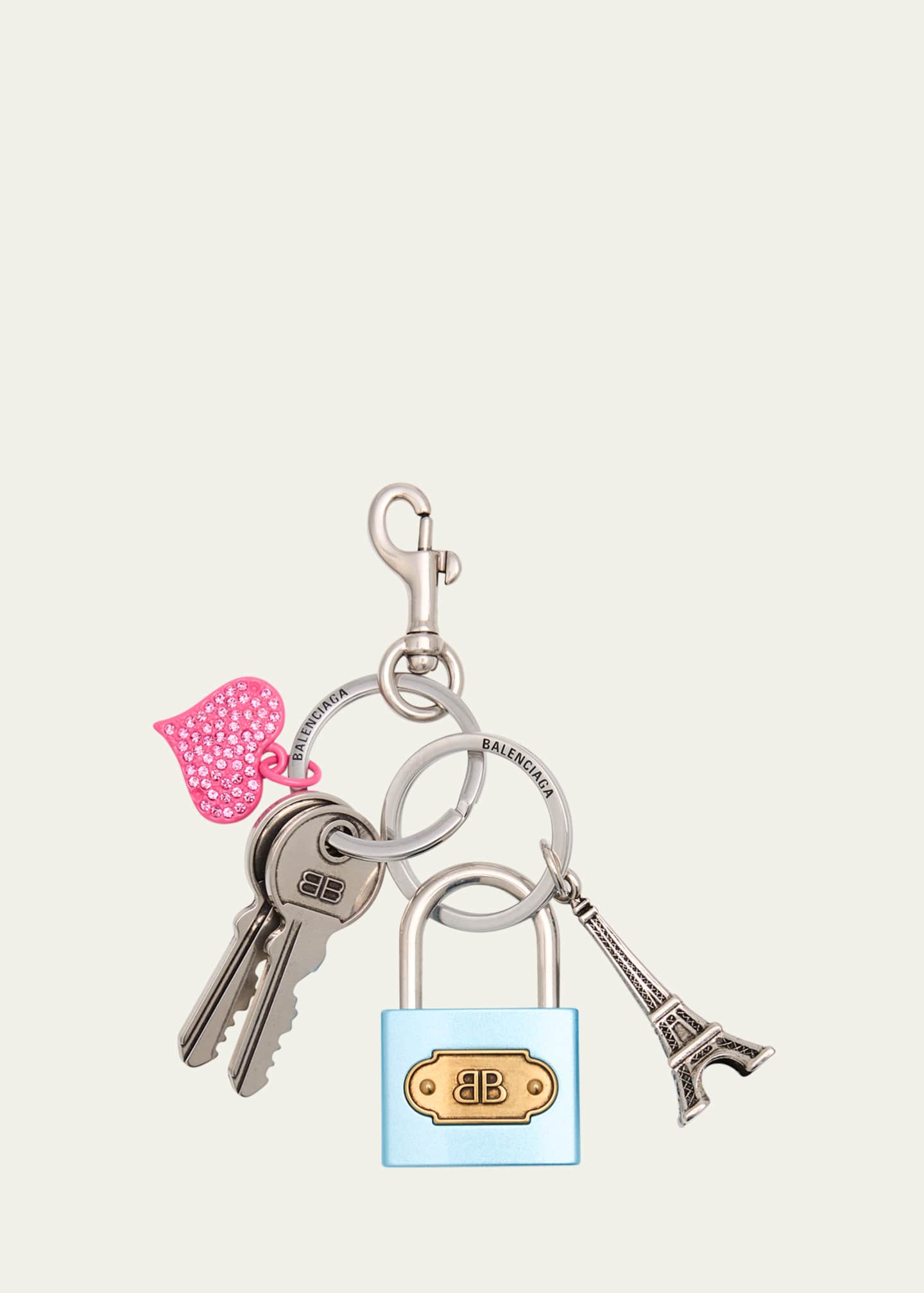 Balenciaga Padlock Charm Keyring - Bergdorf Goodman