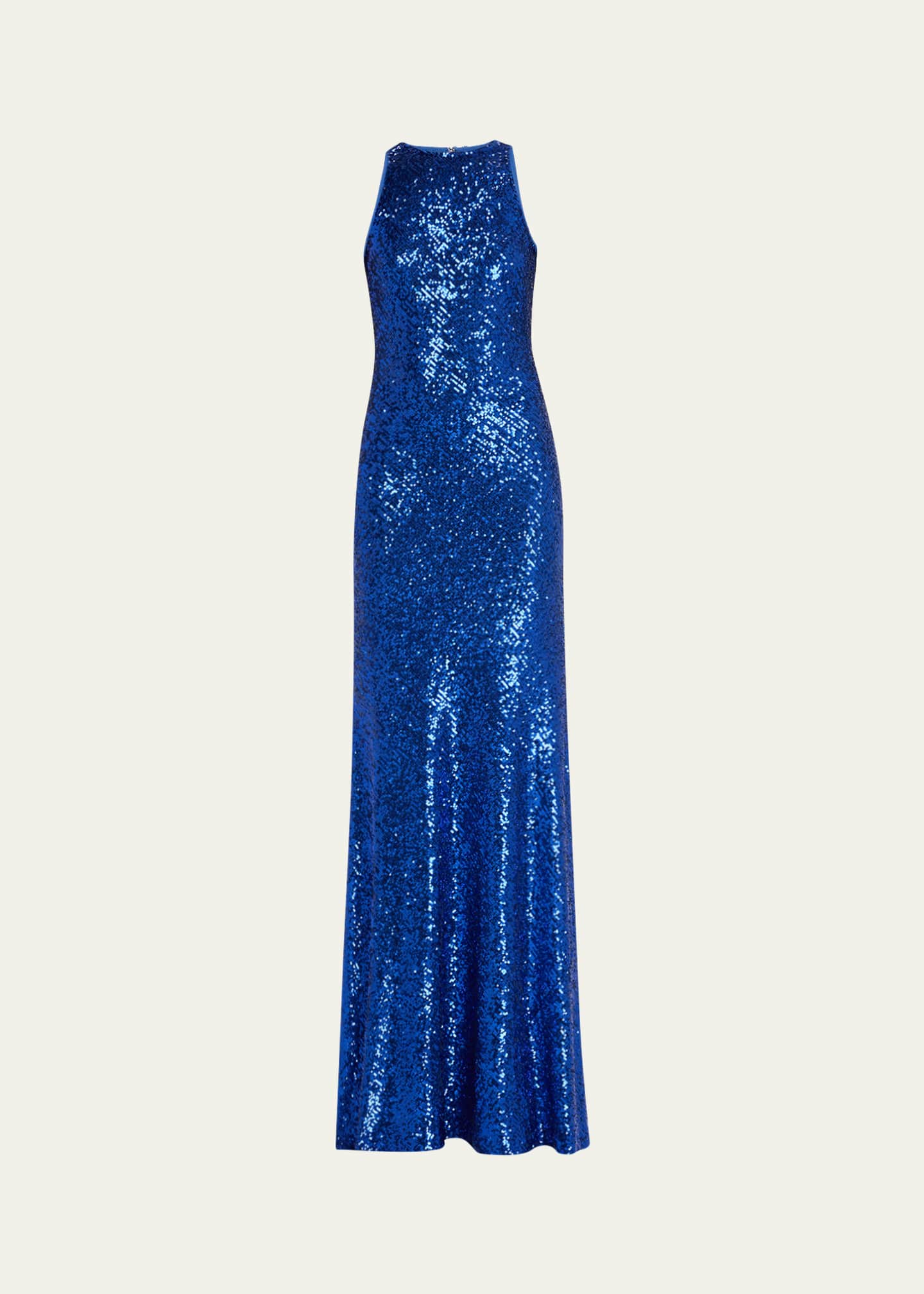 Naeem Khan Ombre Stretch Sequin Halter Gown Image 1 of 5