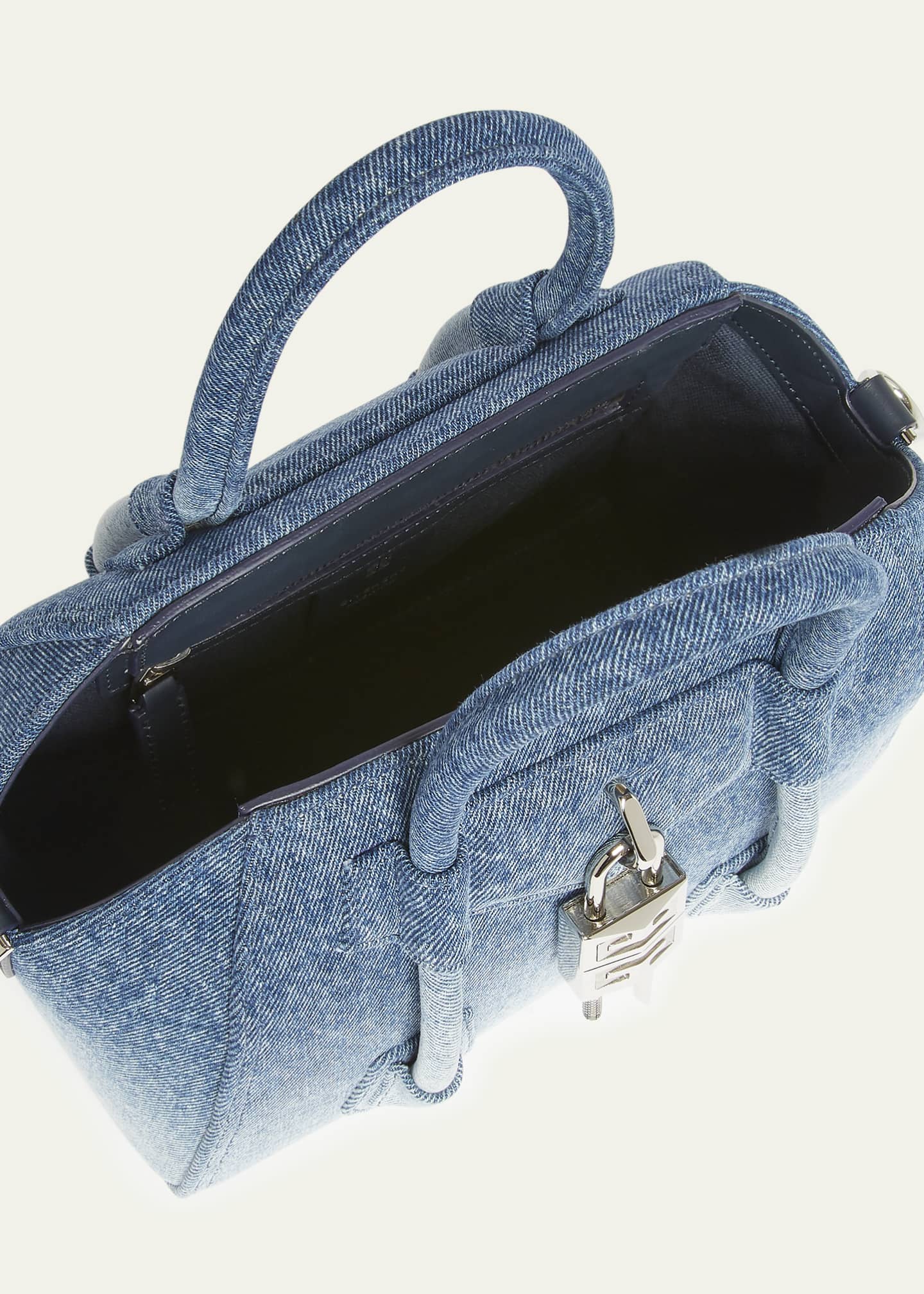 Givenchy Antigona Lock Mini Top-Handle Bag in Faded Denim Image 4 of 6