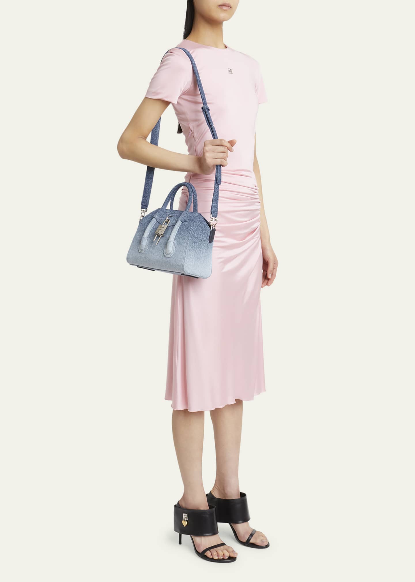 Givenchy Antigona Lock Mini Top-Handle Bag in Faded Denim Image 5 of 6