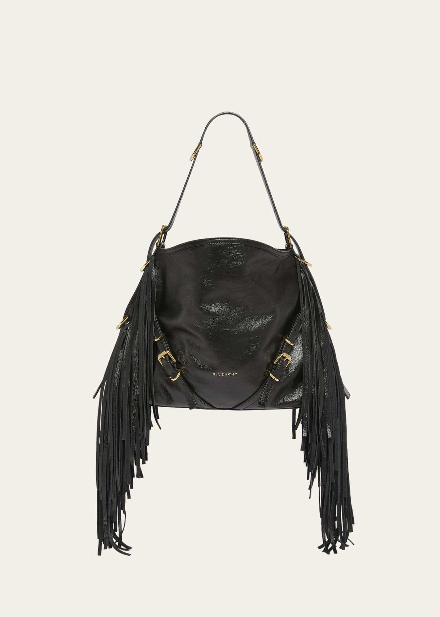 Givenchy Voyou Medium Shoulder Bag in Fringe Leather Image 1 of 6