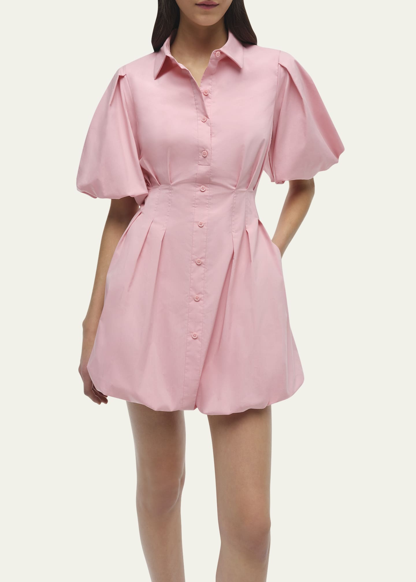 SIMKHAI Cleo Balloon Pintuck Mini Dress Image 5 of 5