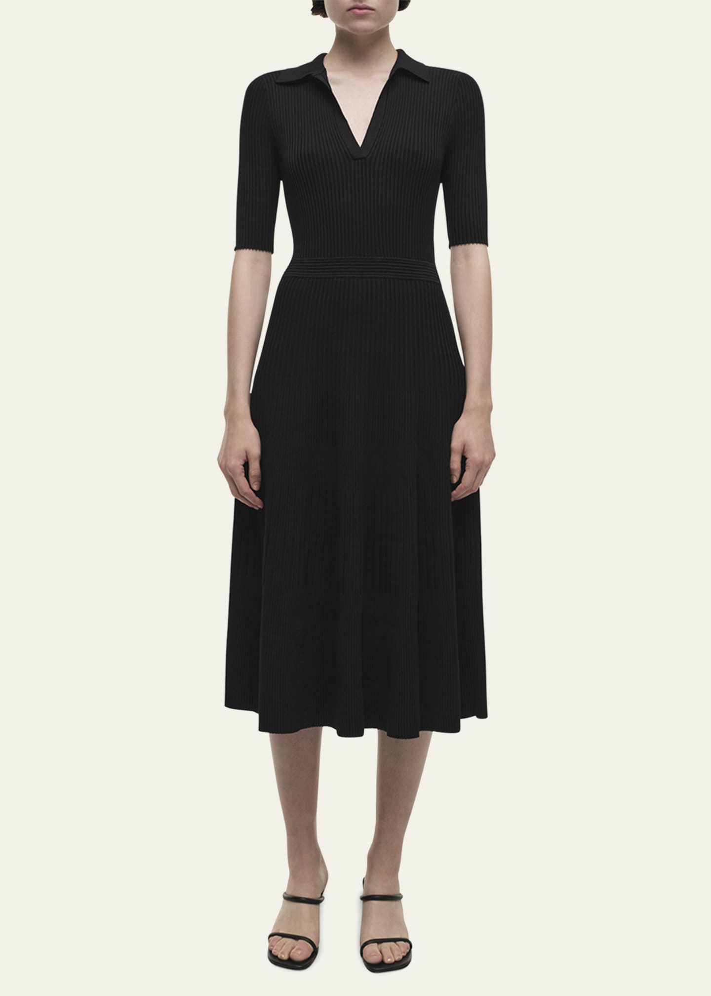 SIMKHAI Pati Short-Sleeve Polo Midi Dress Image 2 of 4