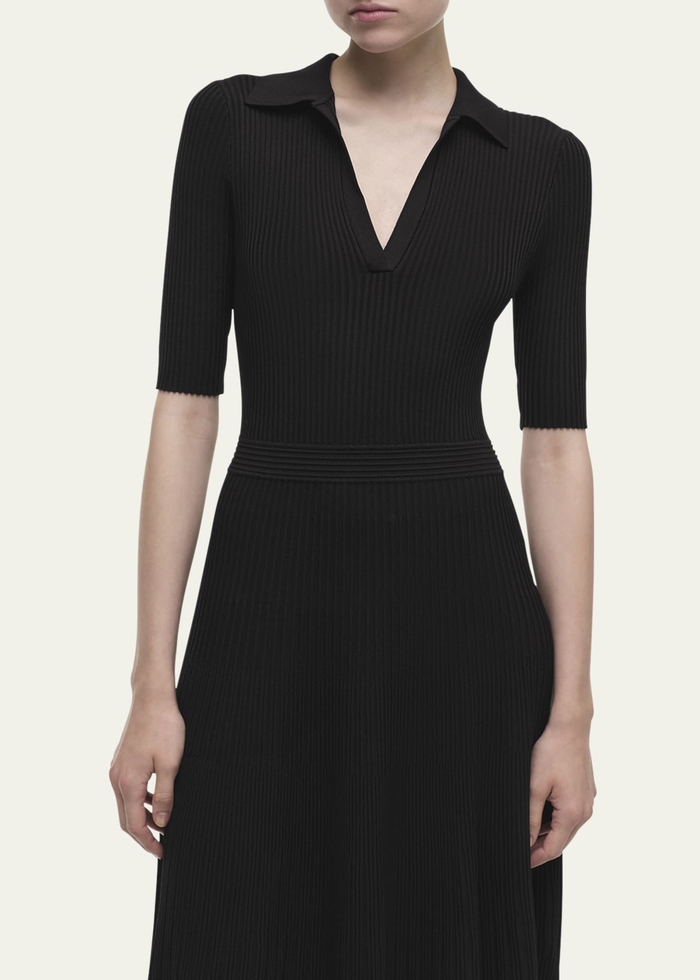 SIMKHAI Pati Short-Sleeve Polo Midi Dress Image 4 of 4