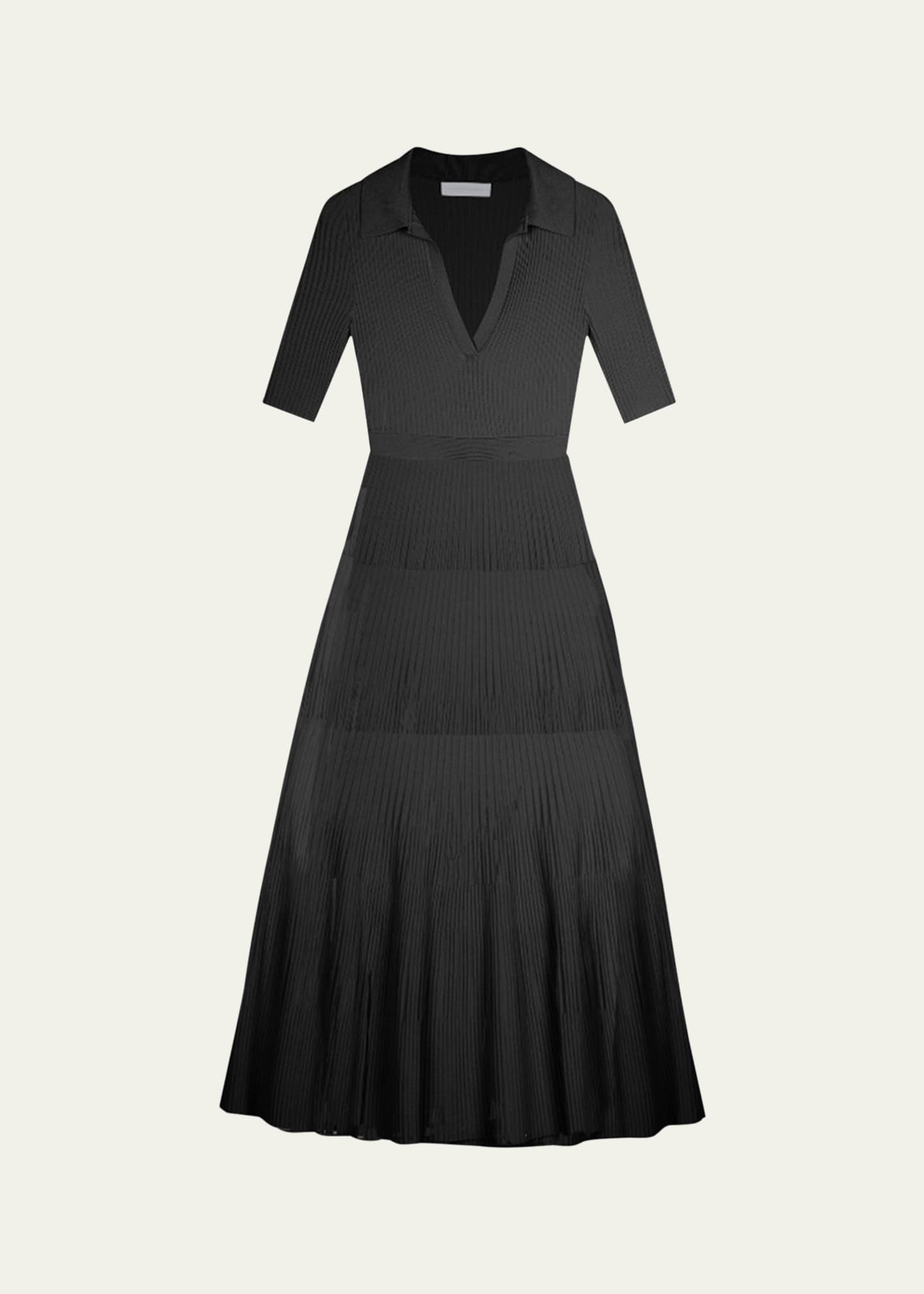 SIMKHAI Pati Short-Sleeve Polo Midi Dress Image 1 of 4