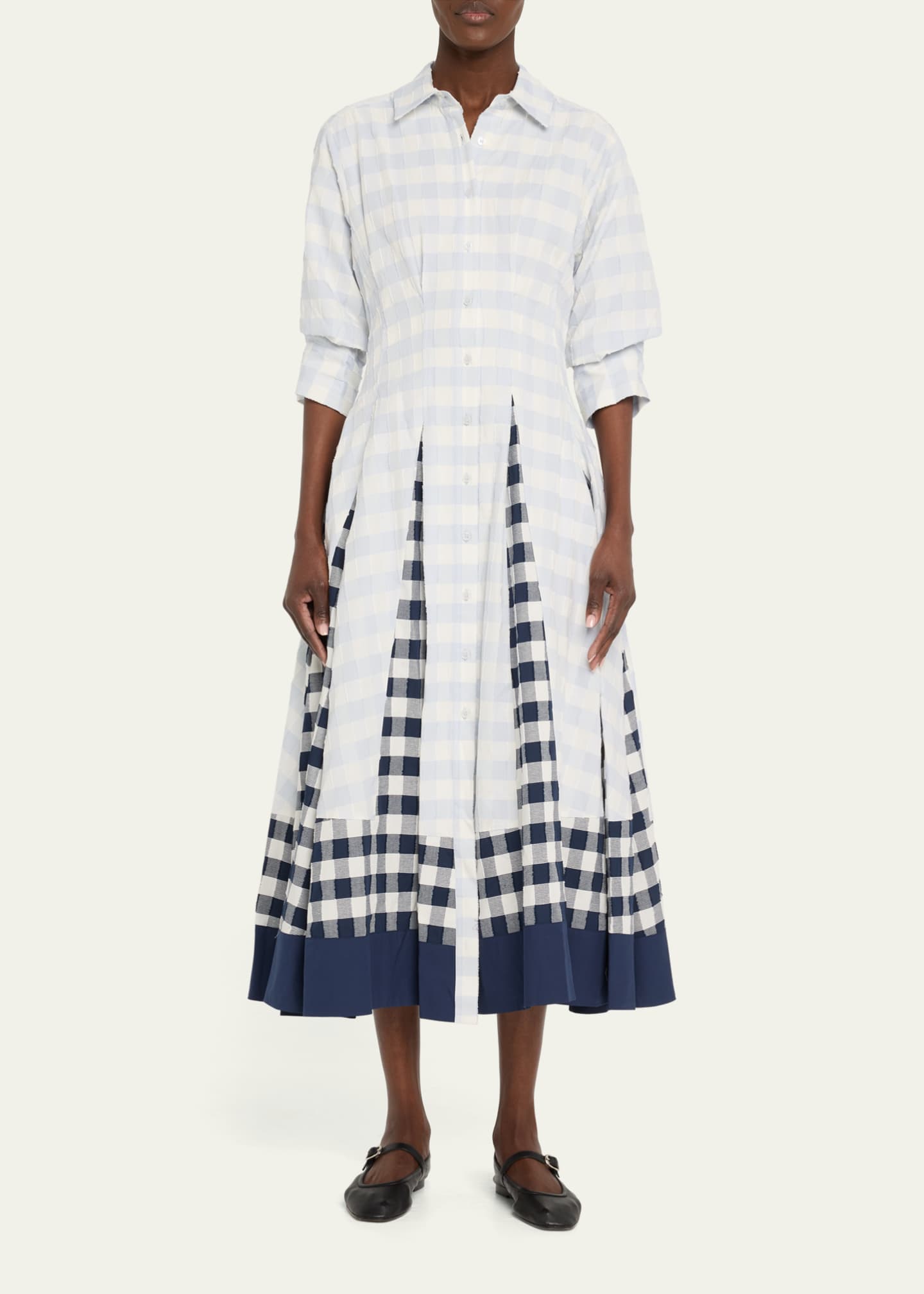 SIMKHAI Jazz Pintuck Midi Dress Image 2 of 5