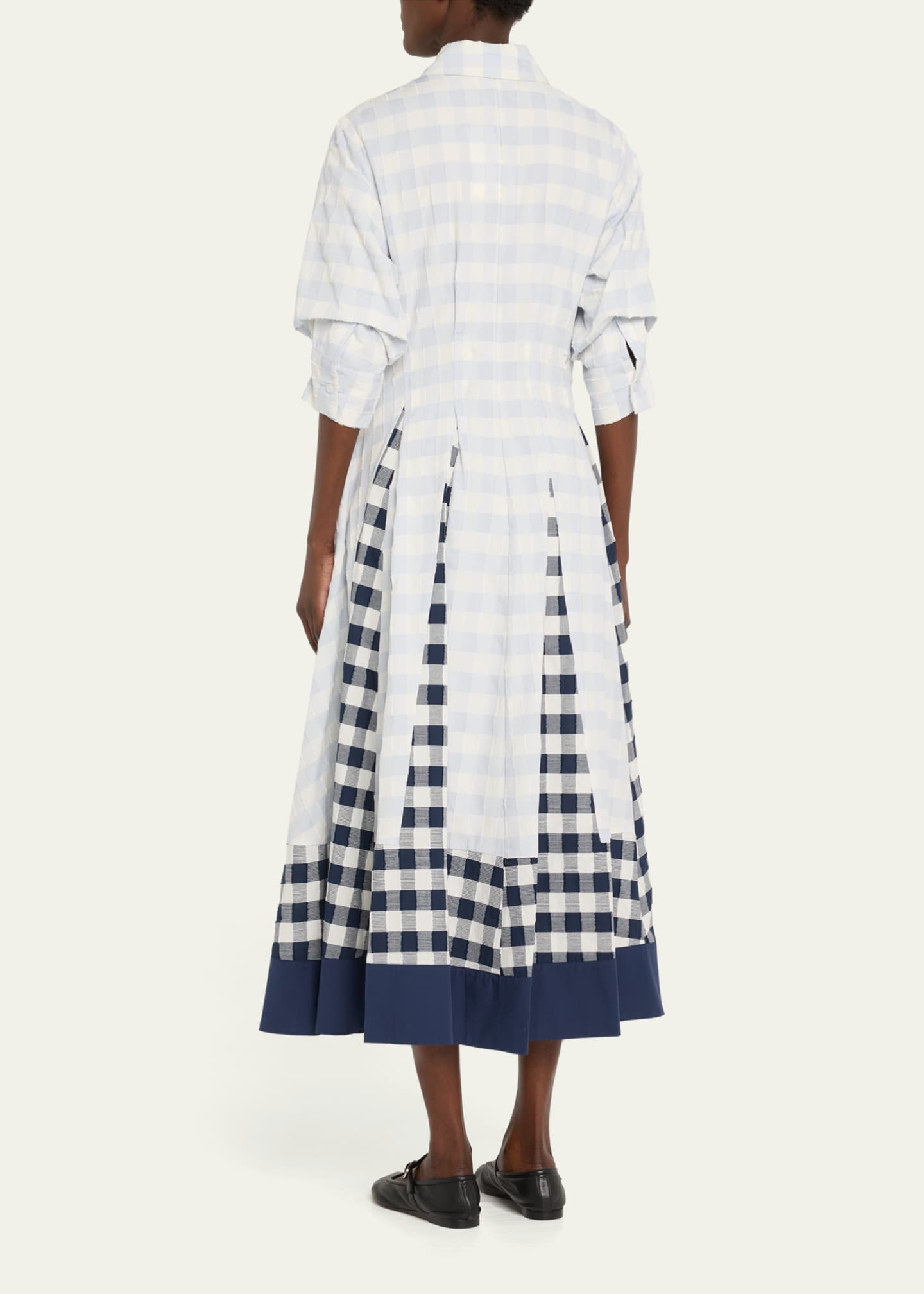SIMKHAI Jazz Pintuck Midi Dress Image 3 of 5