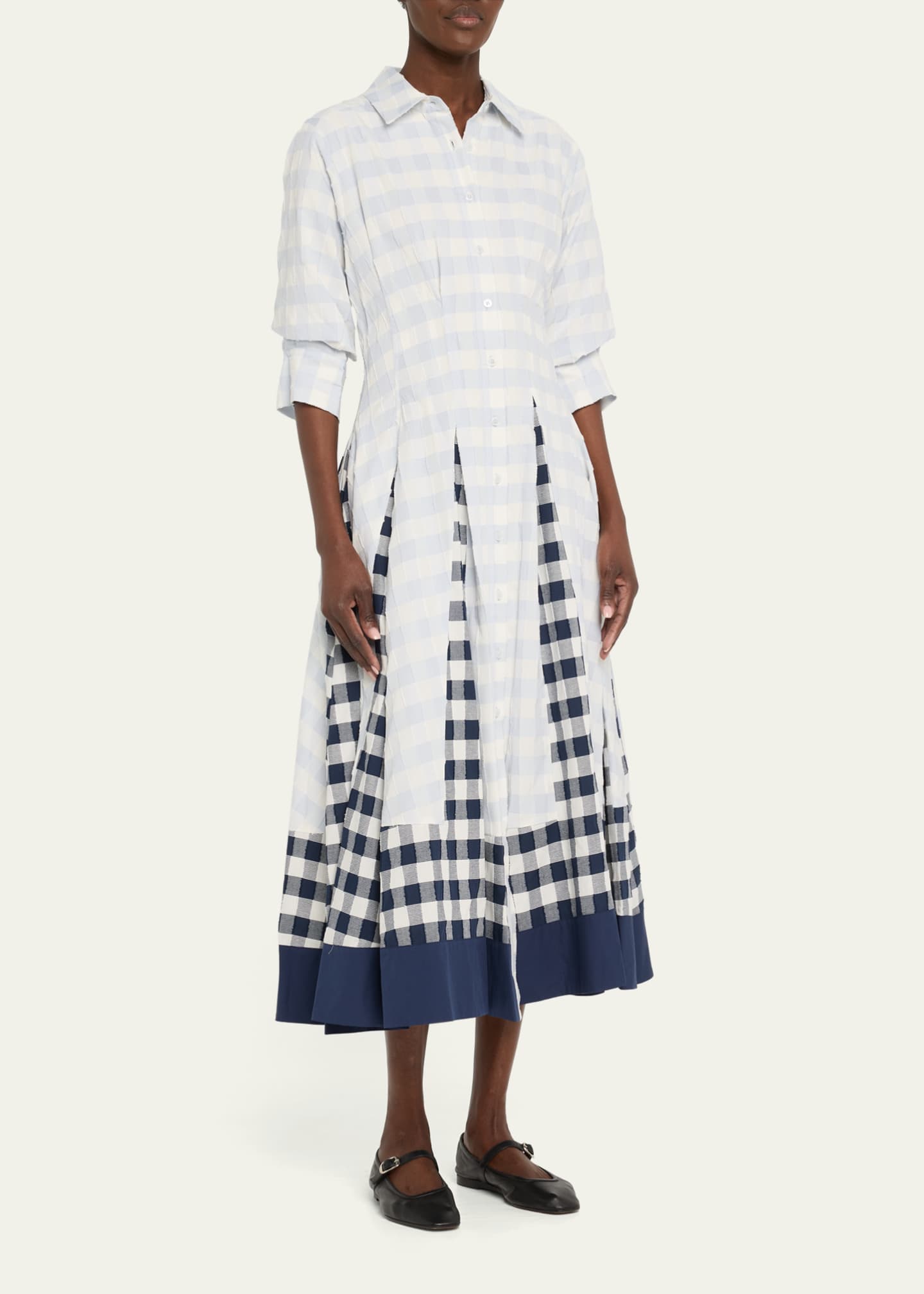 SIMKHAI Jazz Pintuck Midi Dress Image 4 of 5