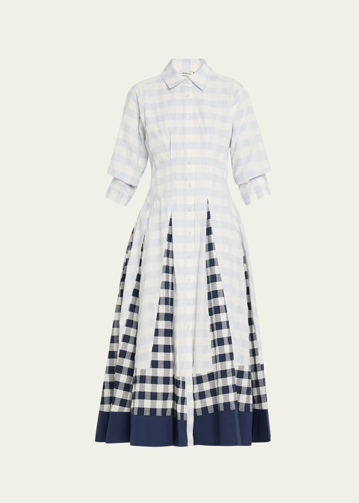 SIMKHAI Jazz Pintuck Midi Dress Image 1 of 5