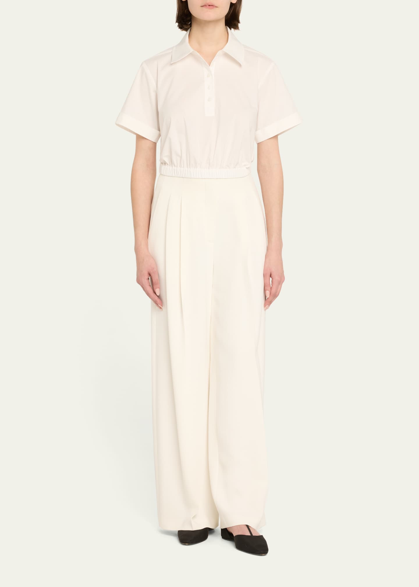 SIMKHAI Nicky Short-Sleeve Crop Top Image 2 of 5