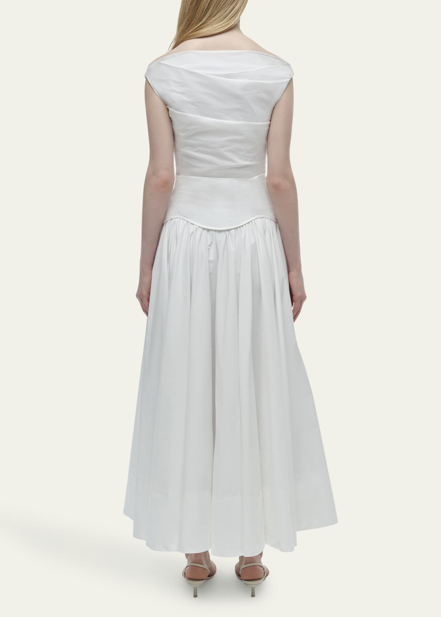SIMKHAI Cersei Drop-Waist Off-The-Shoulder Midi Dress Image 3 of 5