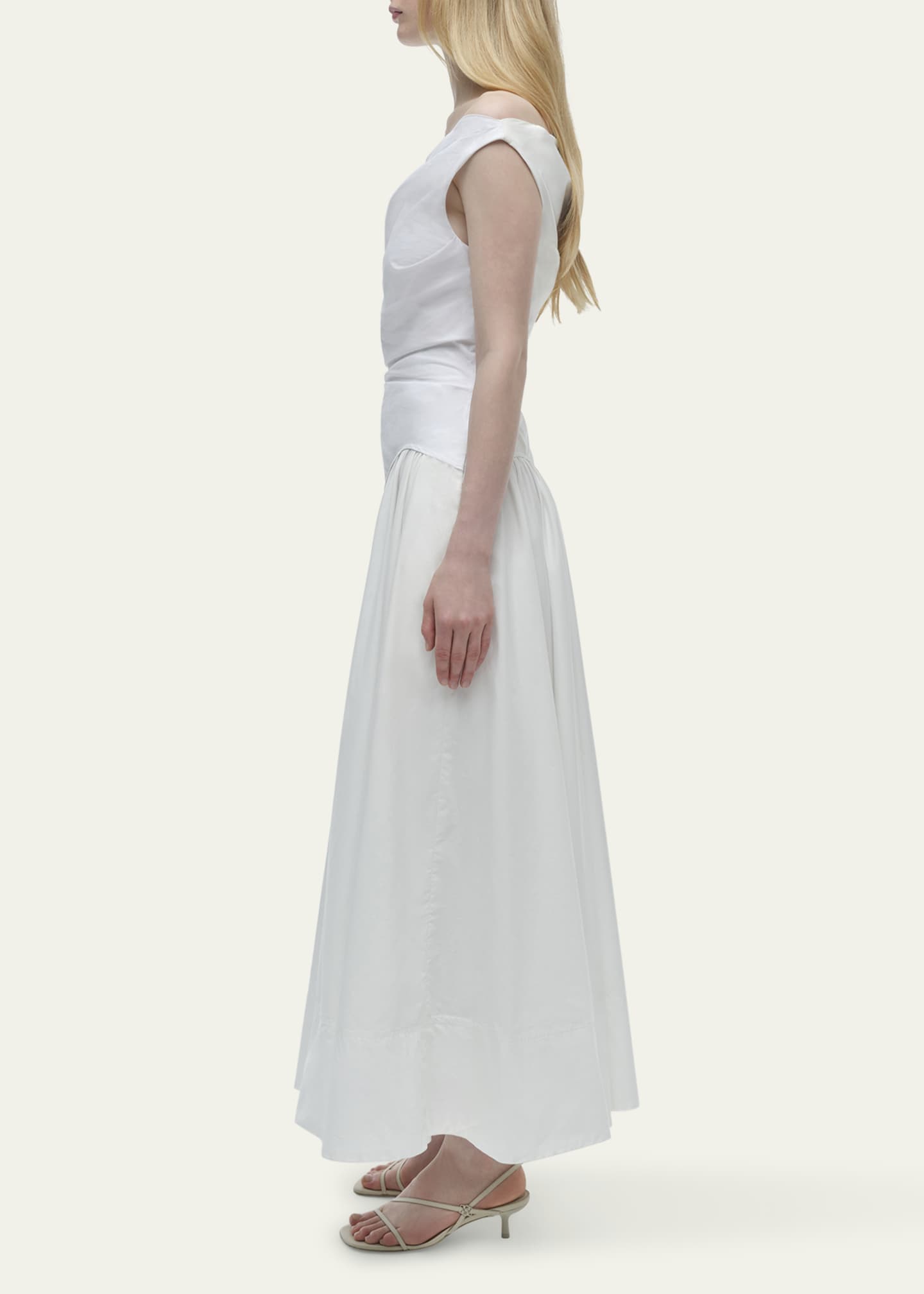 SIMKHAI Cersei Drop-Waist Off-The-Shoulder Midi Dress Image 4 of 5