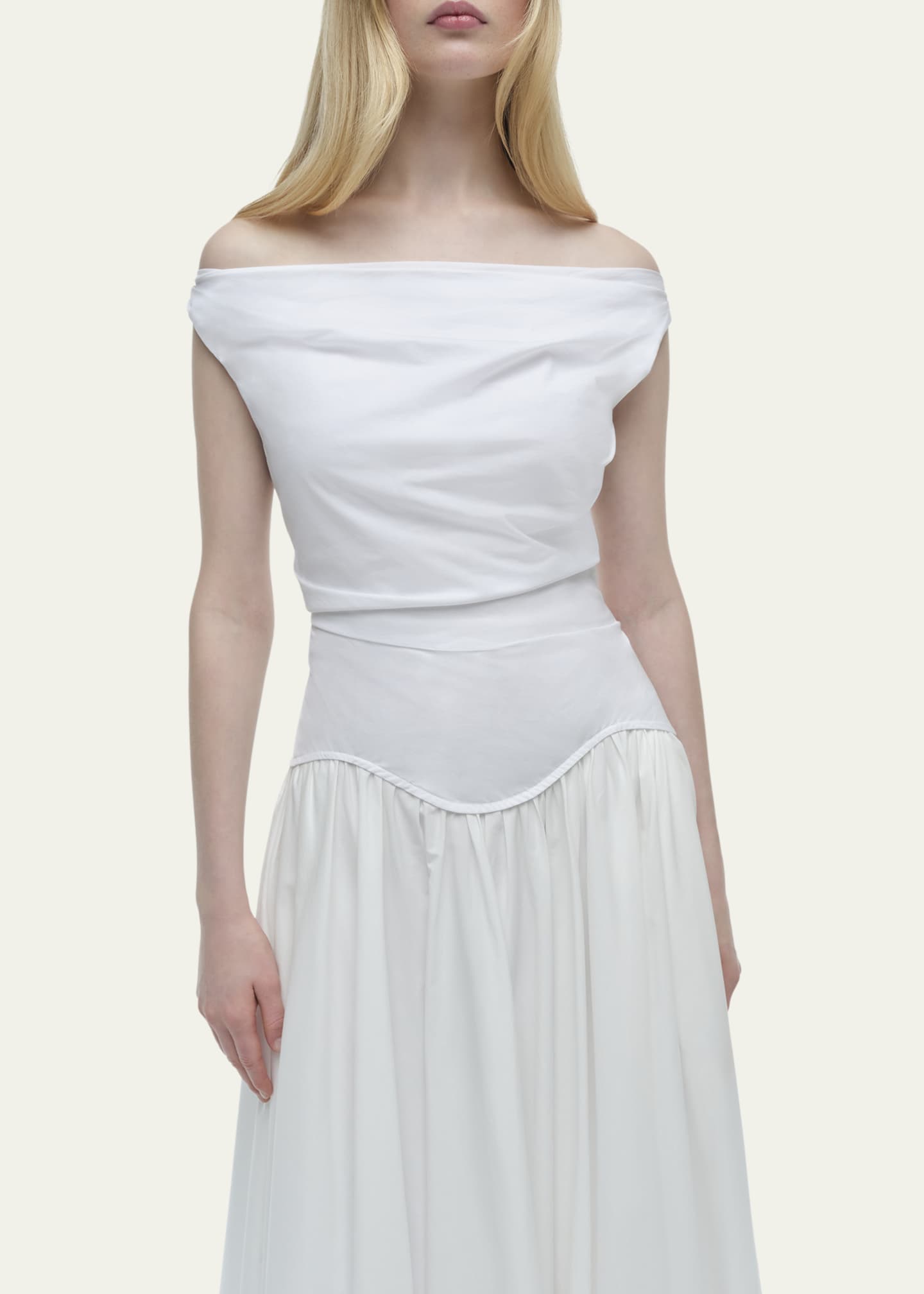 SIMKHAI Cersei Drop-Waist Off-The-Shoulder Midi Dress Image 5 of 5