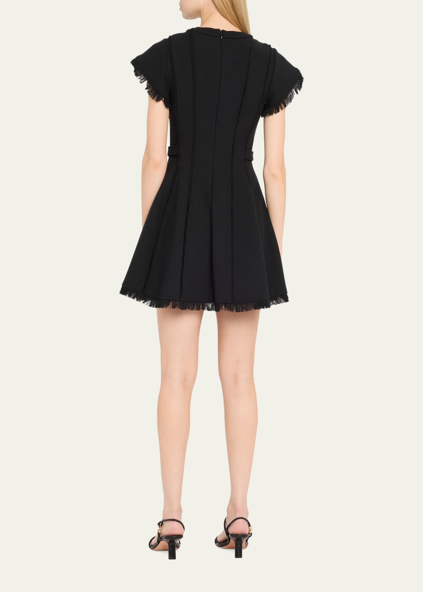 SIMKHAI Anielle Fringe Short-Sleeve Mini Dress Image 3 of 5