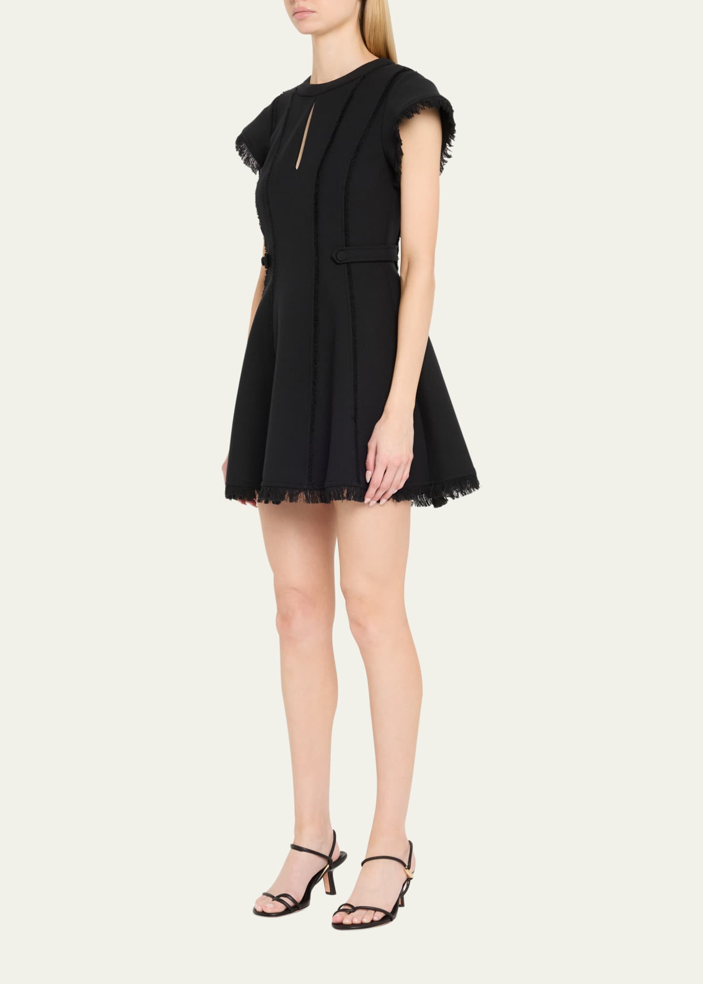 SIMKHAI Anielle Fringe Short-Sleeve Mini Dress Image 4 of 5