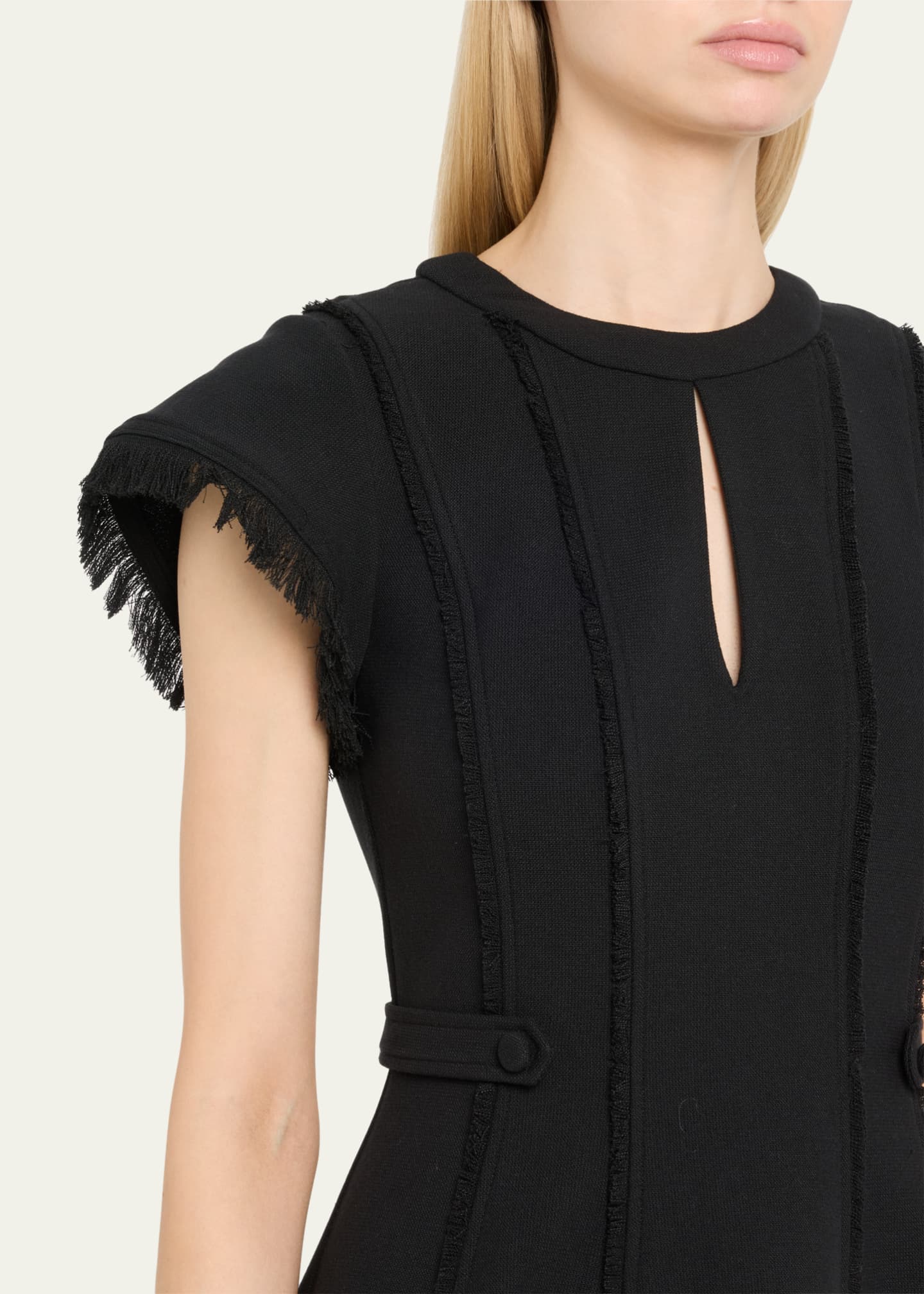 SIMKHAI Anielle Fringe Short-Sleeve Mini Dress Image 5 of 5